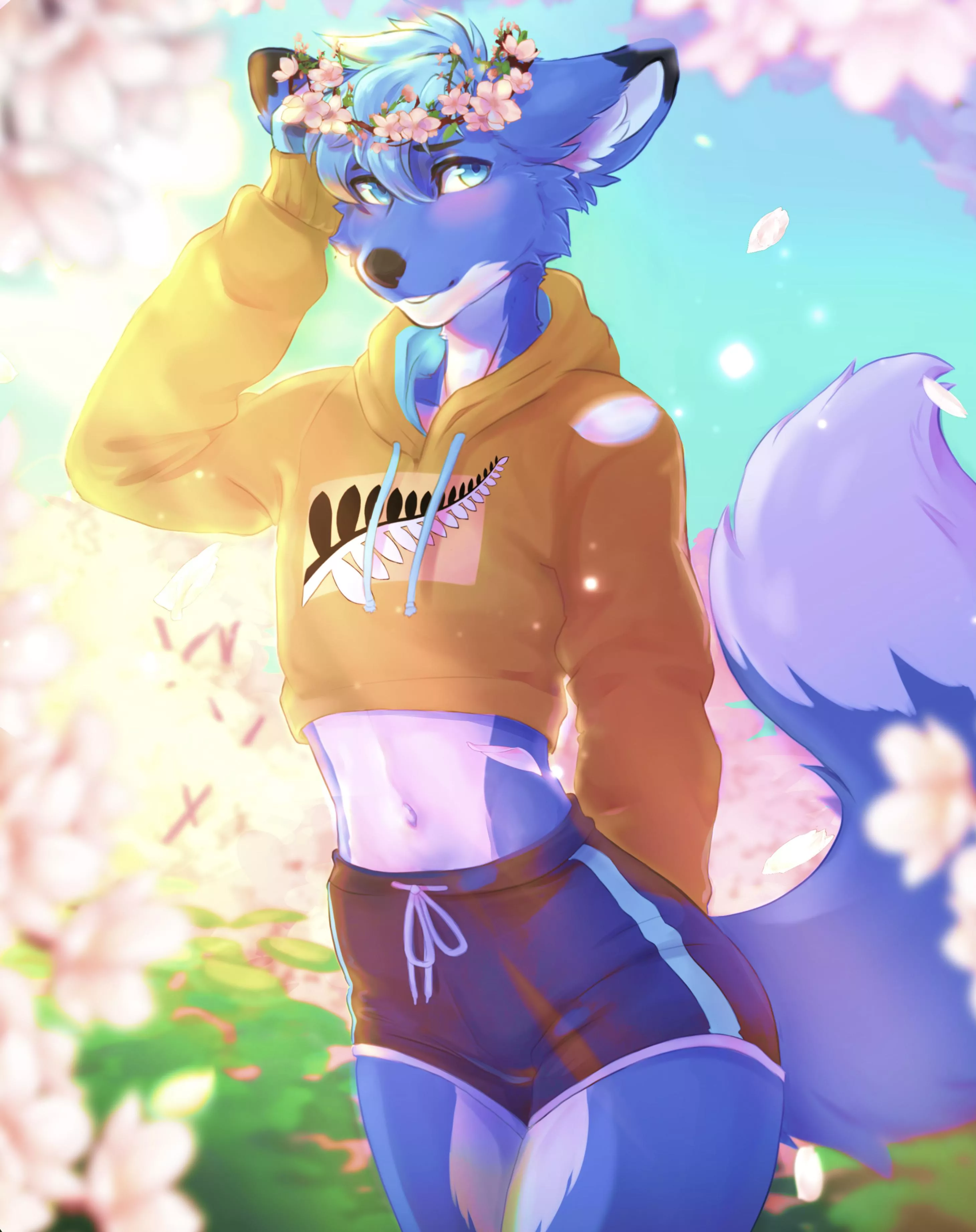 making flower crowns (art by me @september_foxx on twt) posted by Autumnbadger