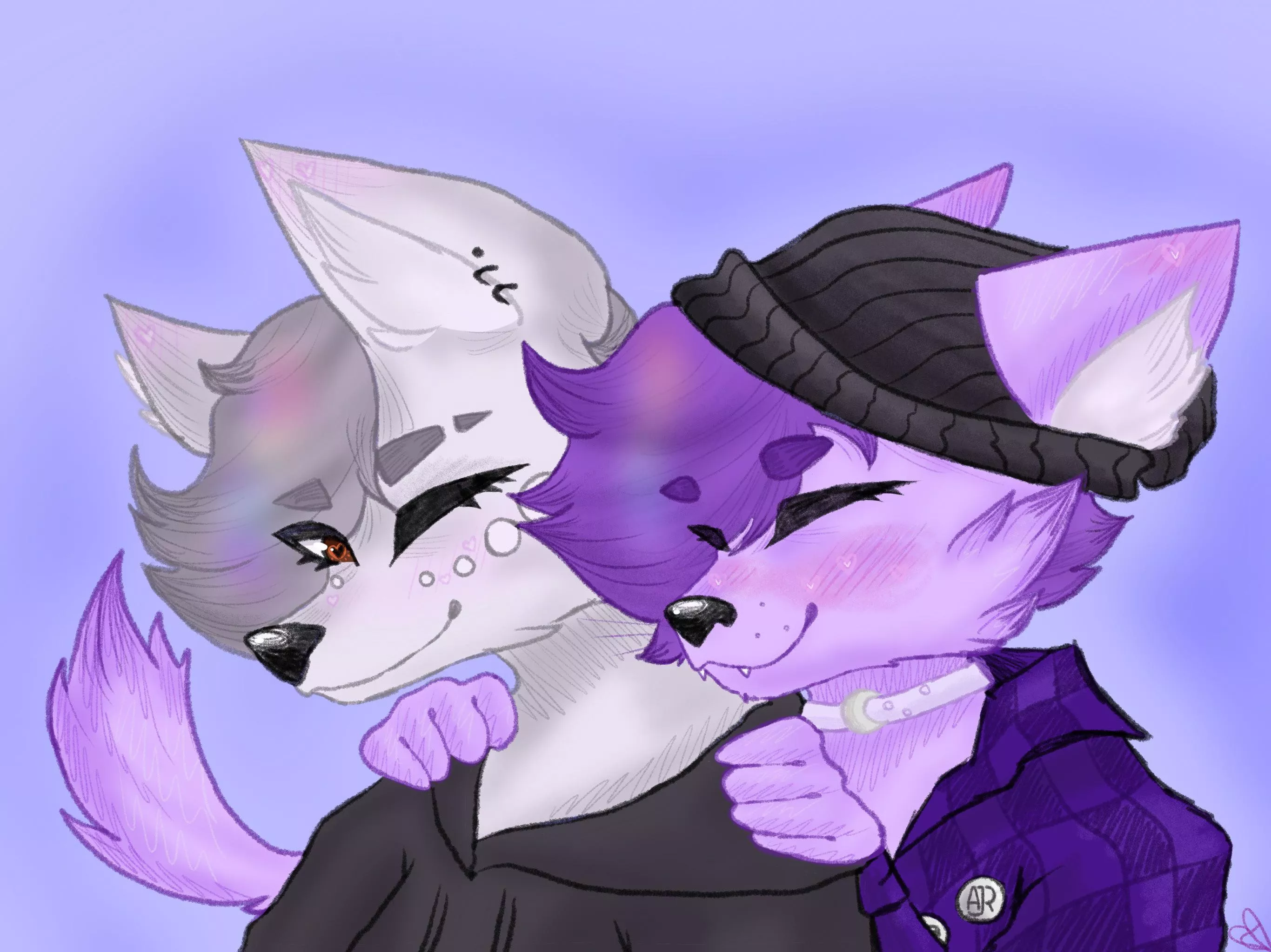 Matching pfp art for my partner and myself :> (by me) posted by Icyhotfur