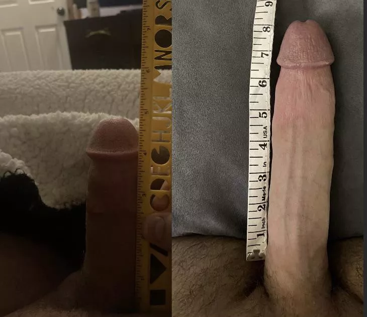 Me (left) vs another Reddit user on the right. Which do you prefer? posted by comparesize