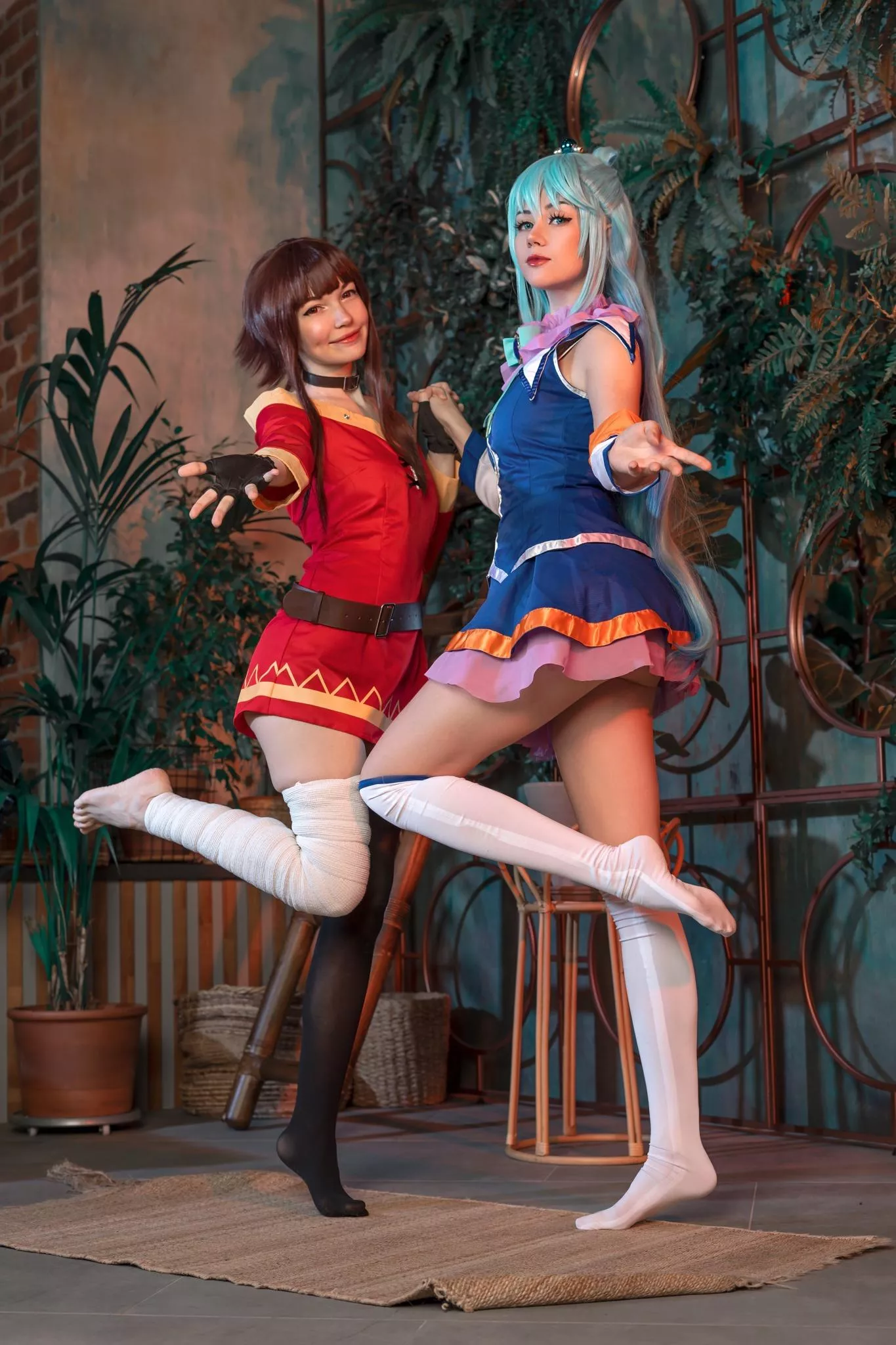 Megumin and Aqua cosplay by Murrning_Glow and AnastasiaKomori posted by MurrningGlow