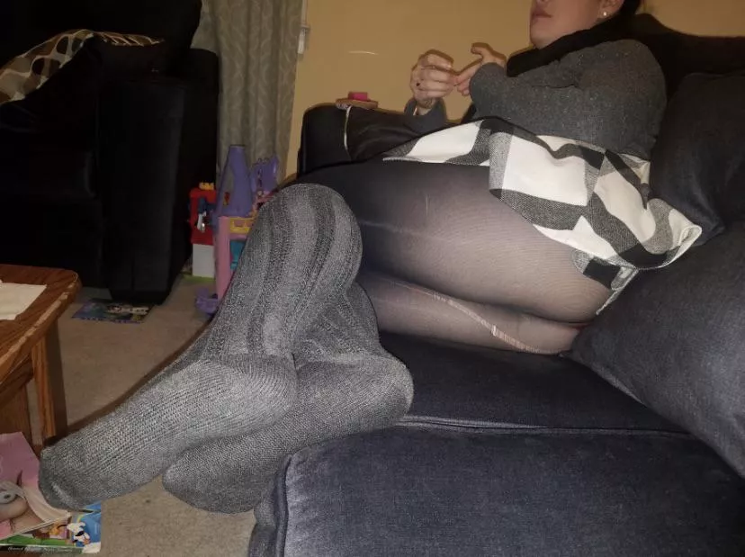 More of my wife in pantyhose and socks. posted by die_die_mydarling