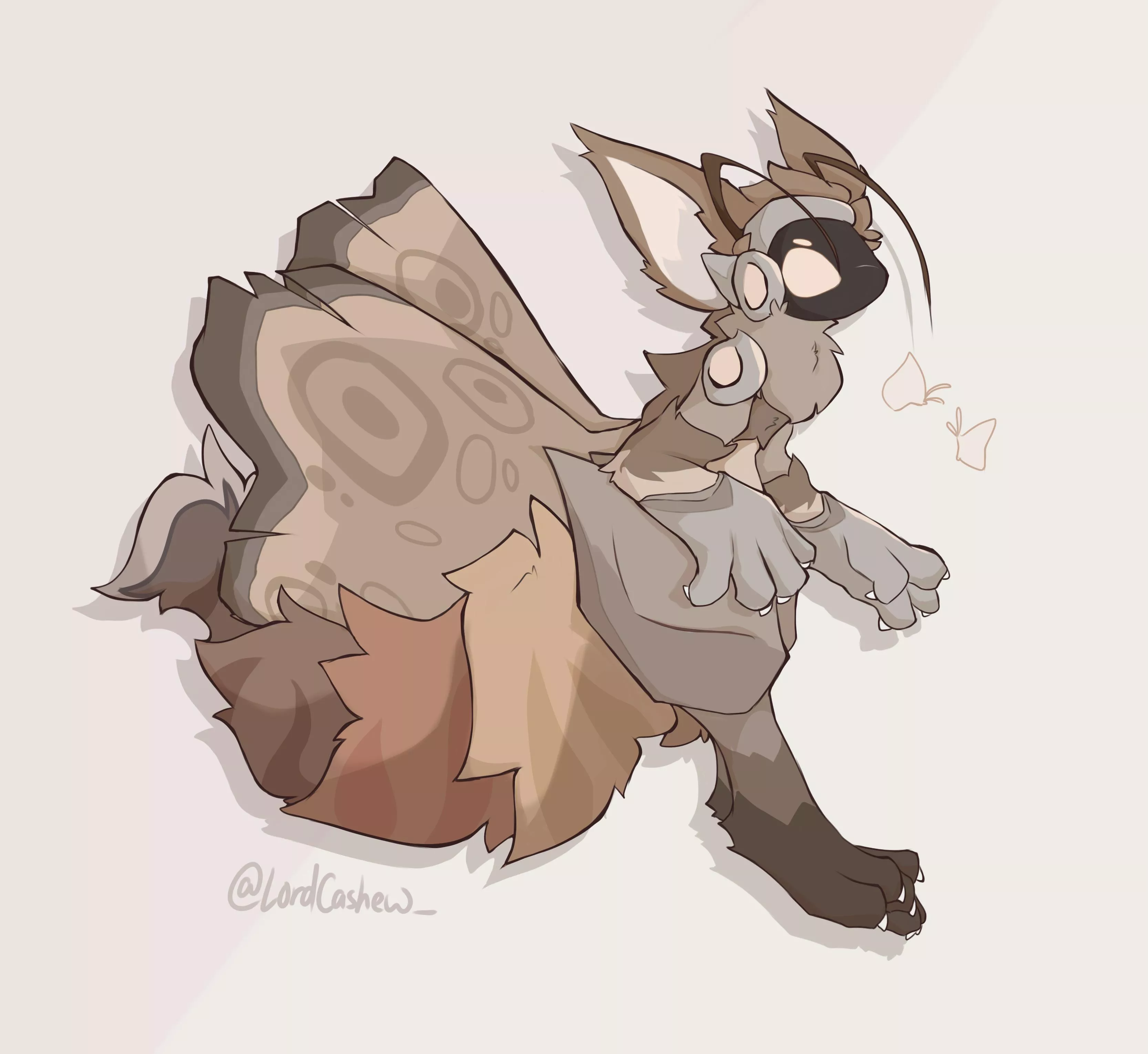 moth themed protogen seeks the lämp (art by me) posted by protogen_chatuser