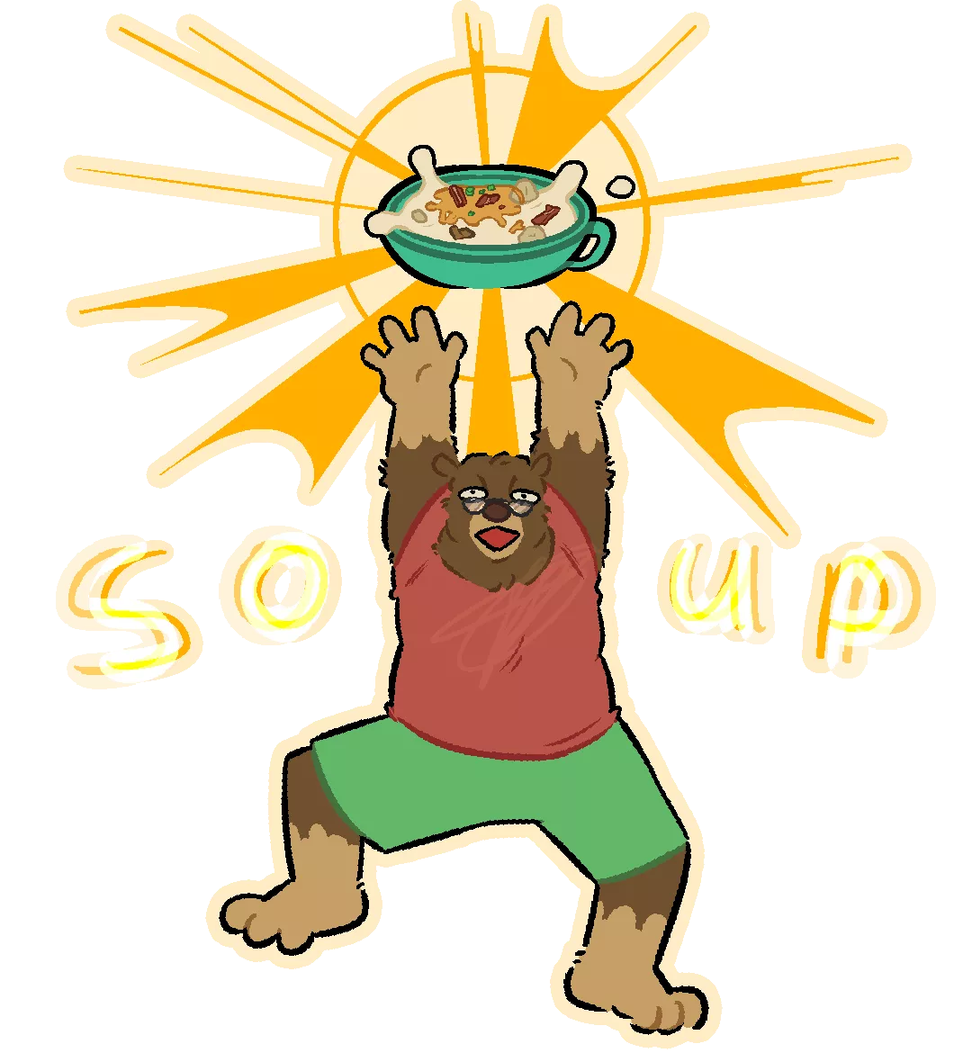 my boyfriend's love of s o u p (art by me) posted by yonkbonkers