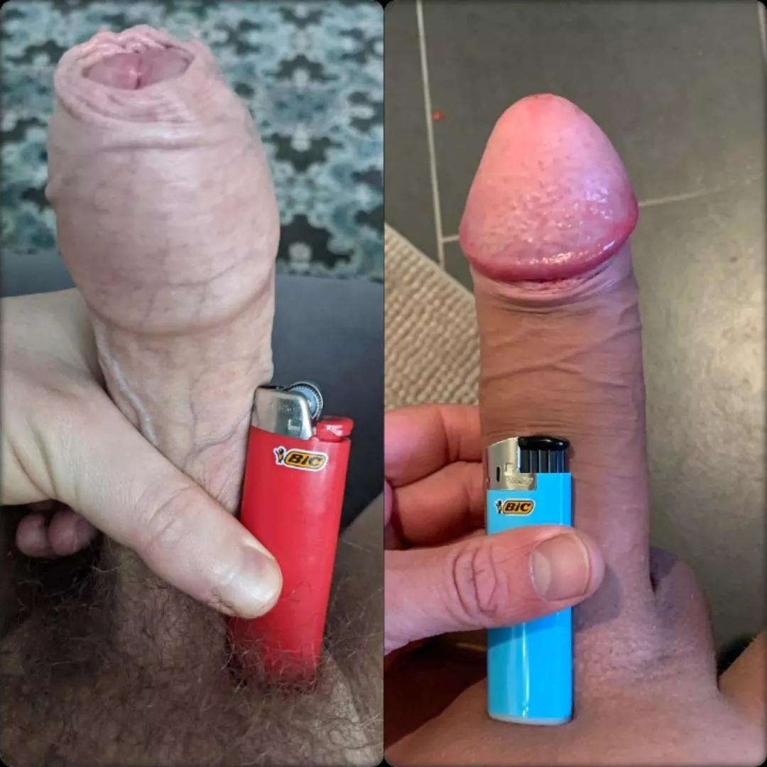 My cock (on the left) compared to danishguy1981. Choose one. posted by james2funky2