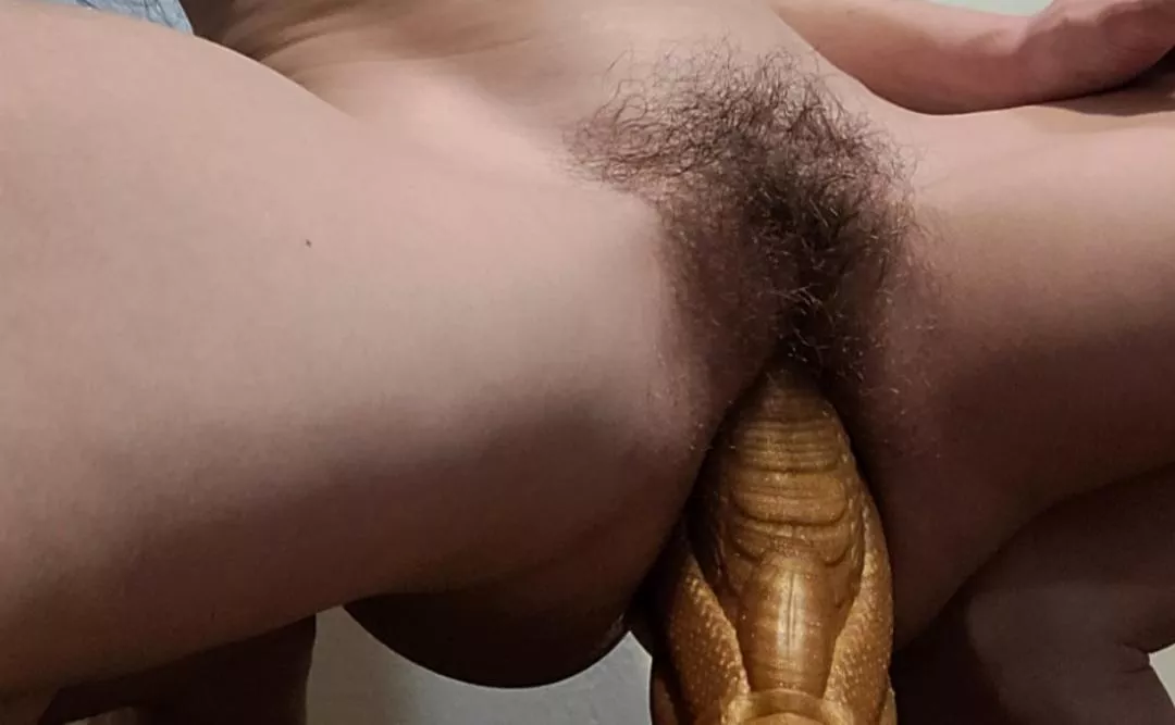 My first Bad Dragon dildo!! Orochi size large...fuck, it feels so good stretching my pussy with this bad boy.🥵💦 posted by Naughty---Angel