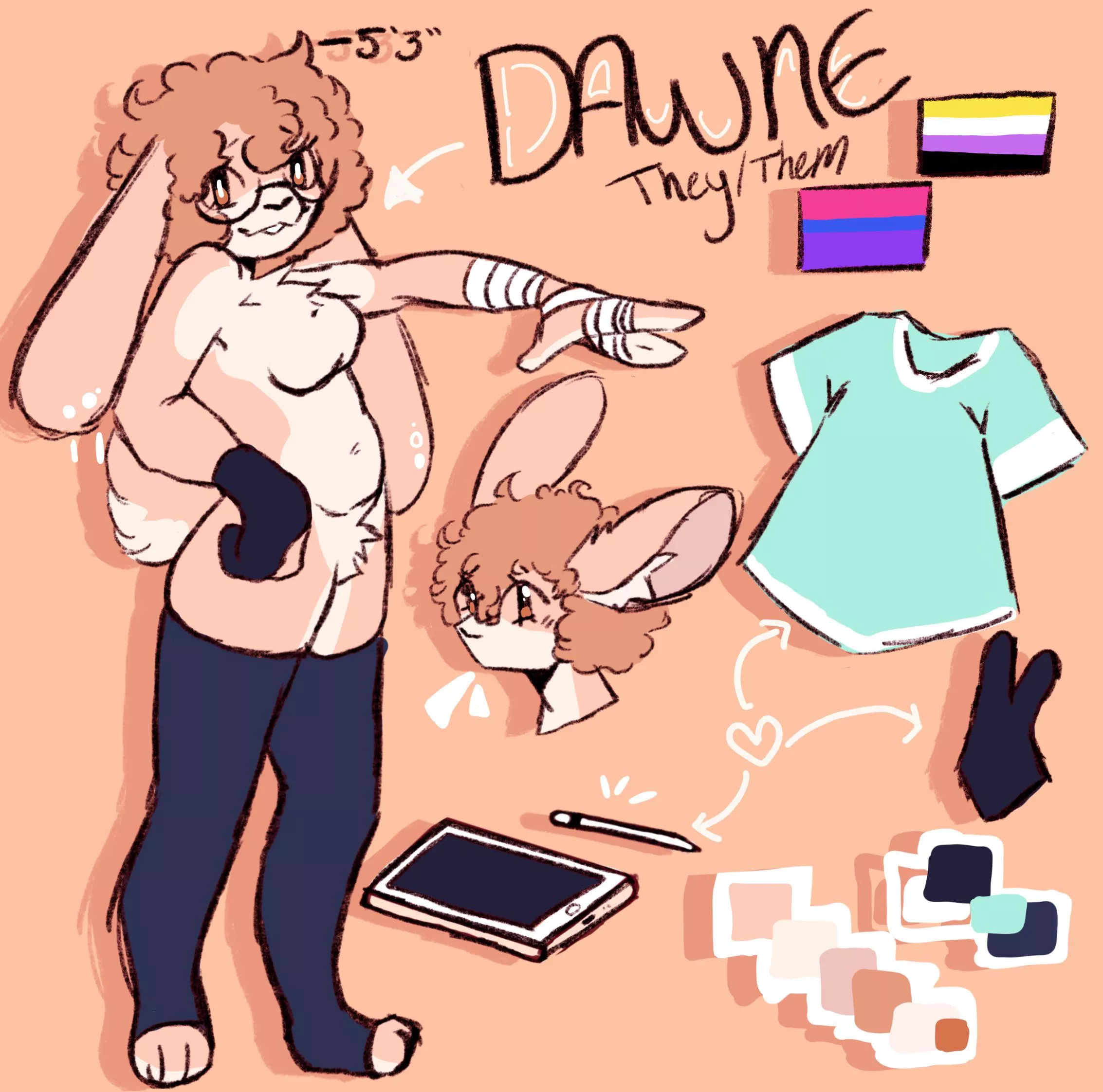 my little ref i made for my bun (art by me;@TIMIDBVNNY) posted by Timidbvvnny