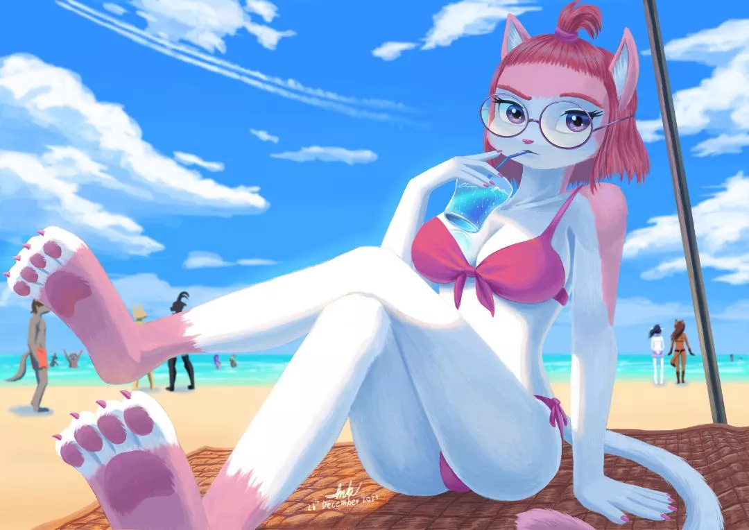 My OC Patty at the beach. (art by me) posted by EricJeffurson