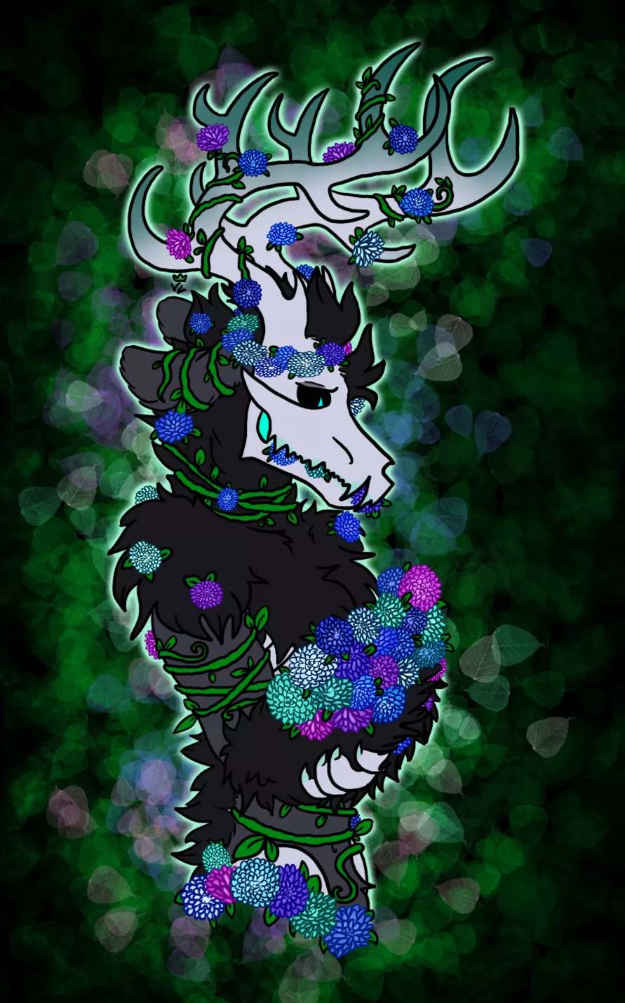 My undead druid covered in his flowers of grief (OC) posted by Void-Lizard