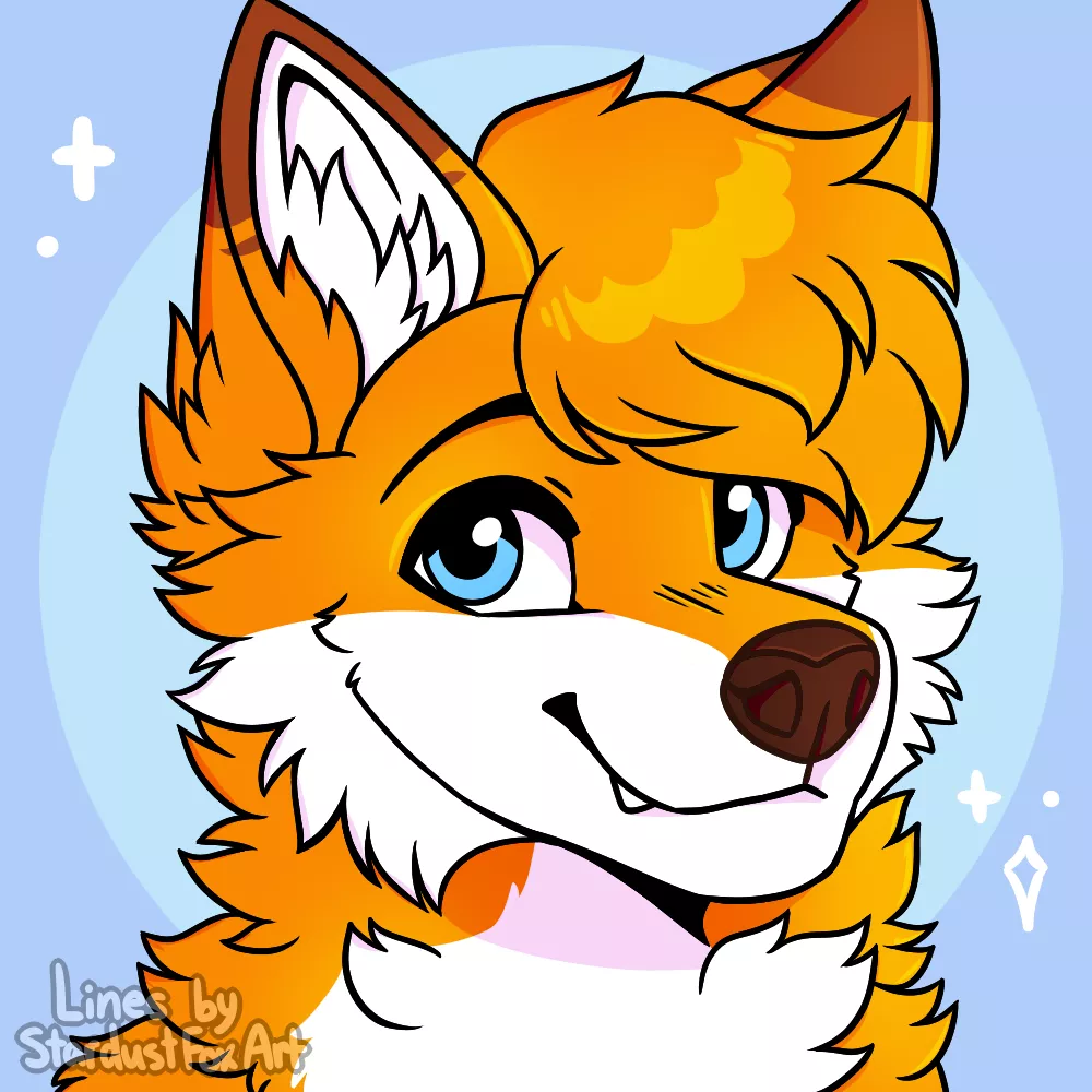 new pfp on ig and twitter UwU (base by StardustFoxArt on twitter) posted by TakoroWolf