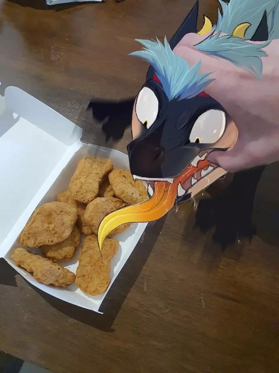 Nuggies. But really my friend is looking for the original picture of this meme, any idea where I can find it because I don't know the sauce. posted by AlexGreene123