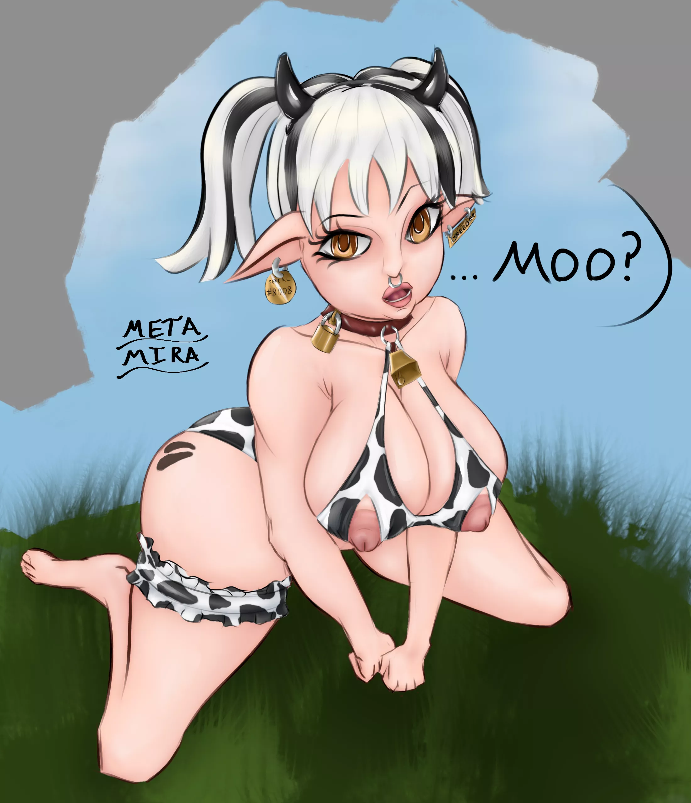 [OC, @MetaMiraArt] Elf Girl Ready to be Used Like a Cow Girl! posted by MetaMira