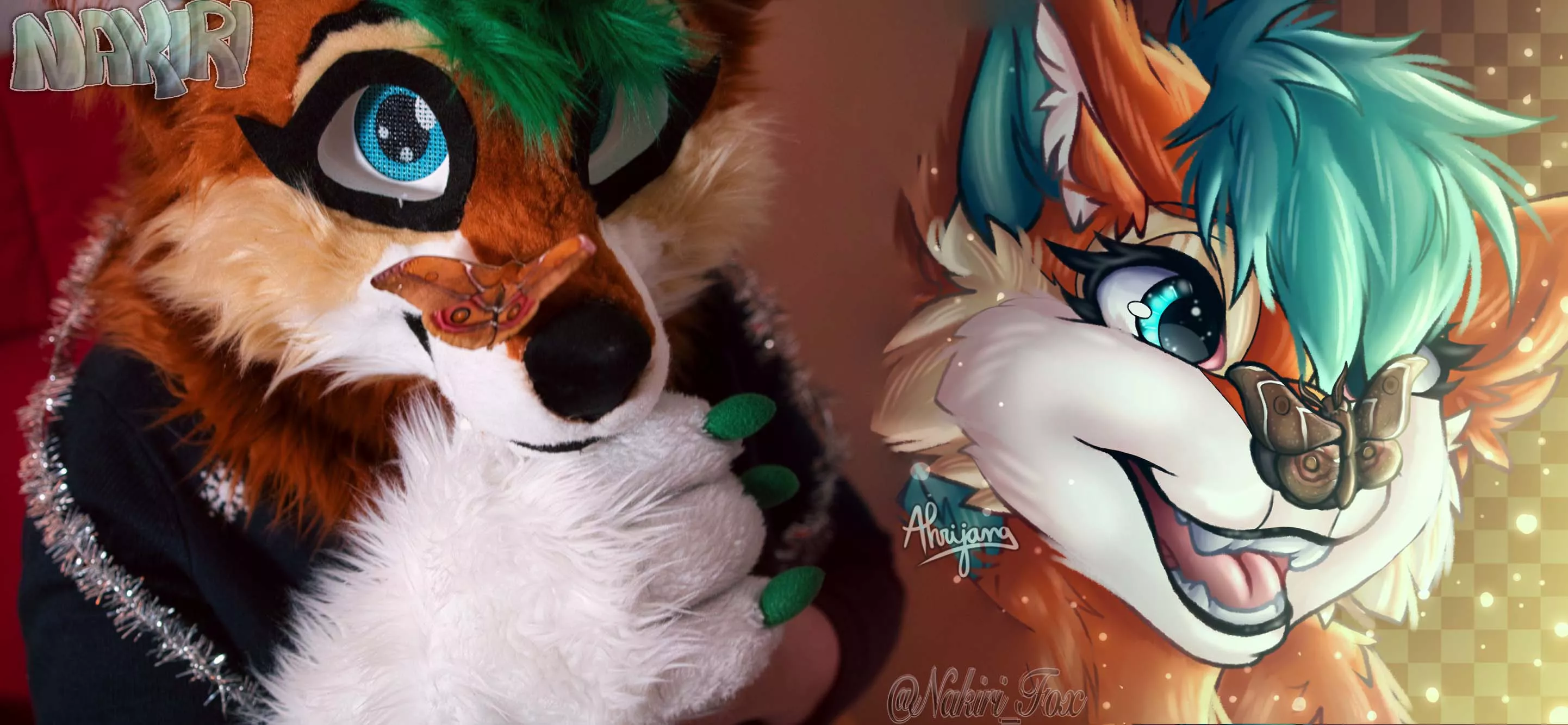 🦋One of the pictures i comissioned with the original one side by side. Dont know which one looks better. What do you think? 🥰 posted by FurryFoxxyStream