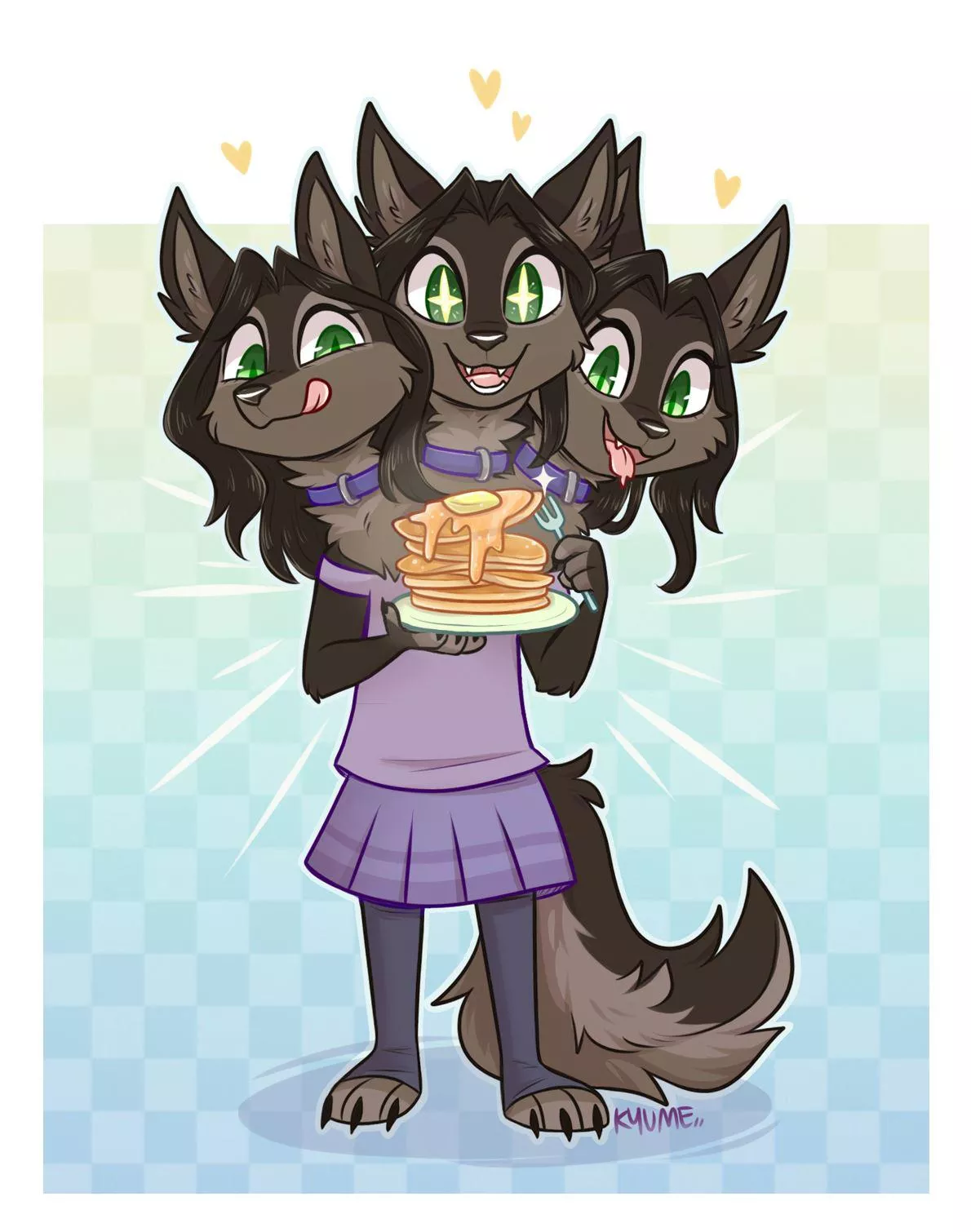 Pancakes! Recent gift commission I got to draw [art by me @kazunekomori on twitter] posted by kazunekomori