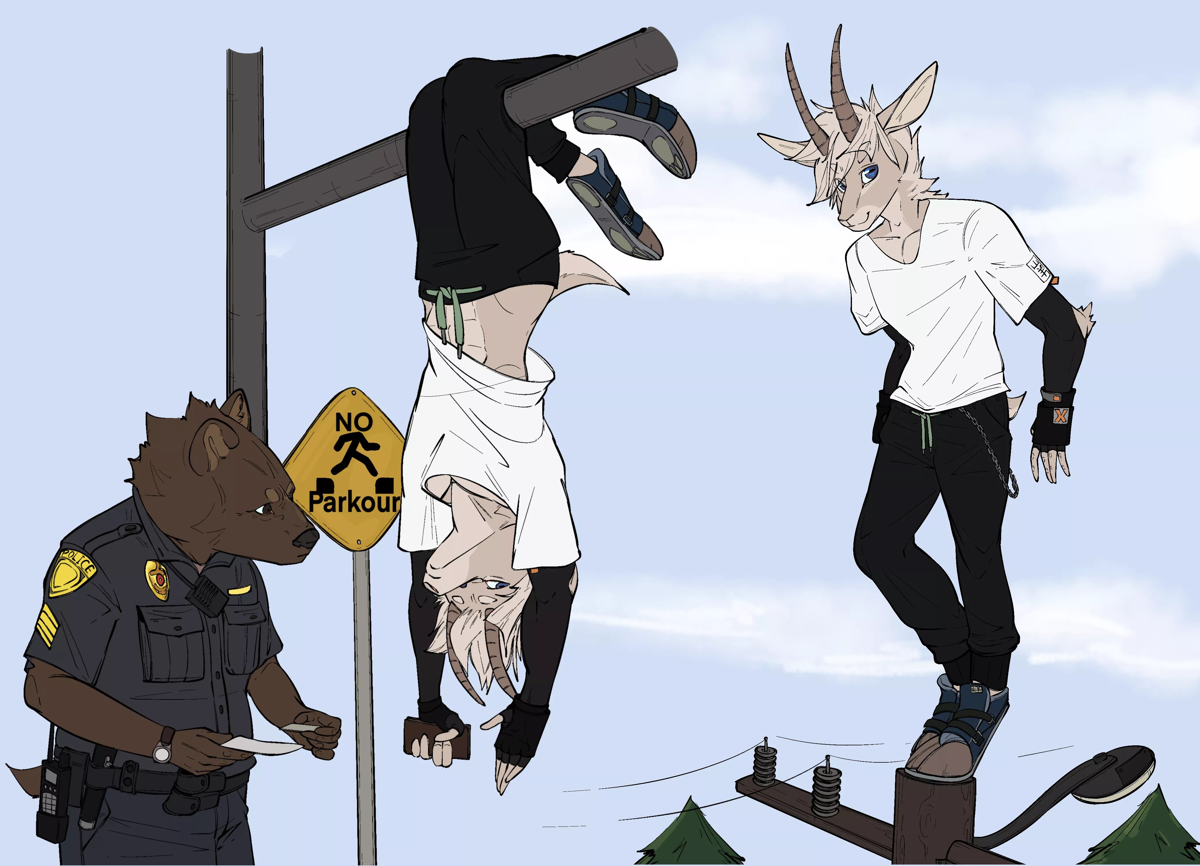 Parkour goat commission posted by brunorust