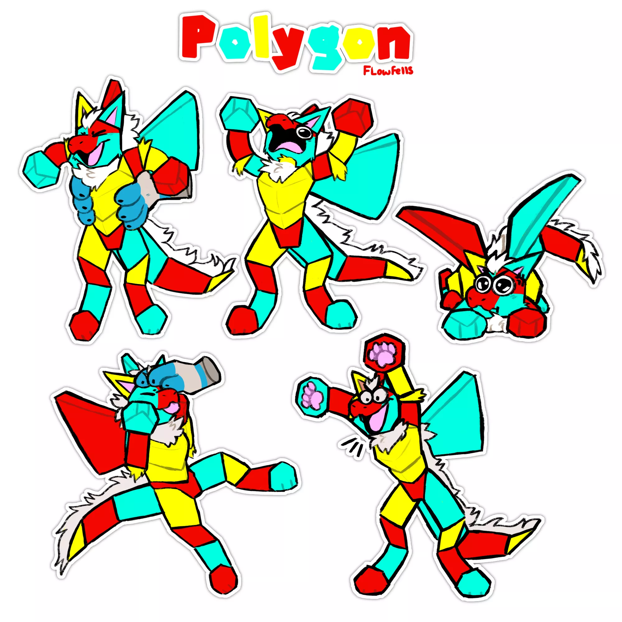 Polygon toon sheet//art by me @flowfells on twitter [coms open] posted by Flowfell