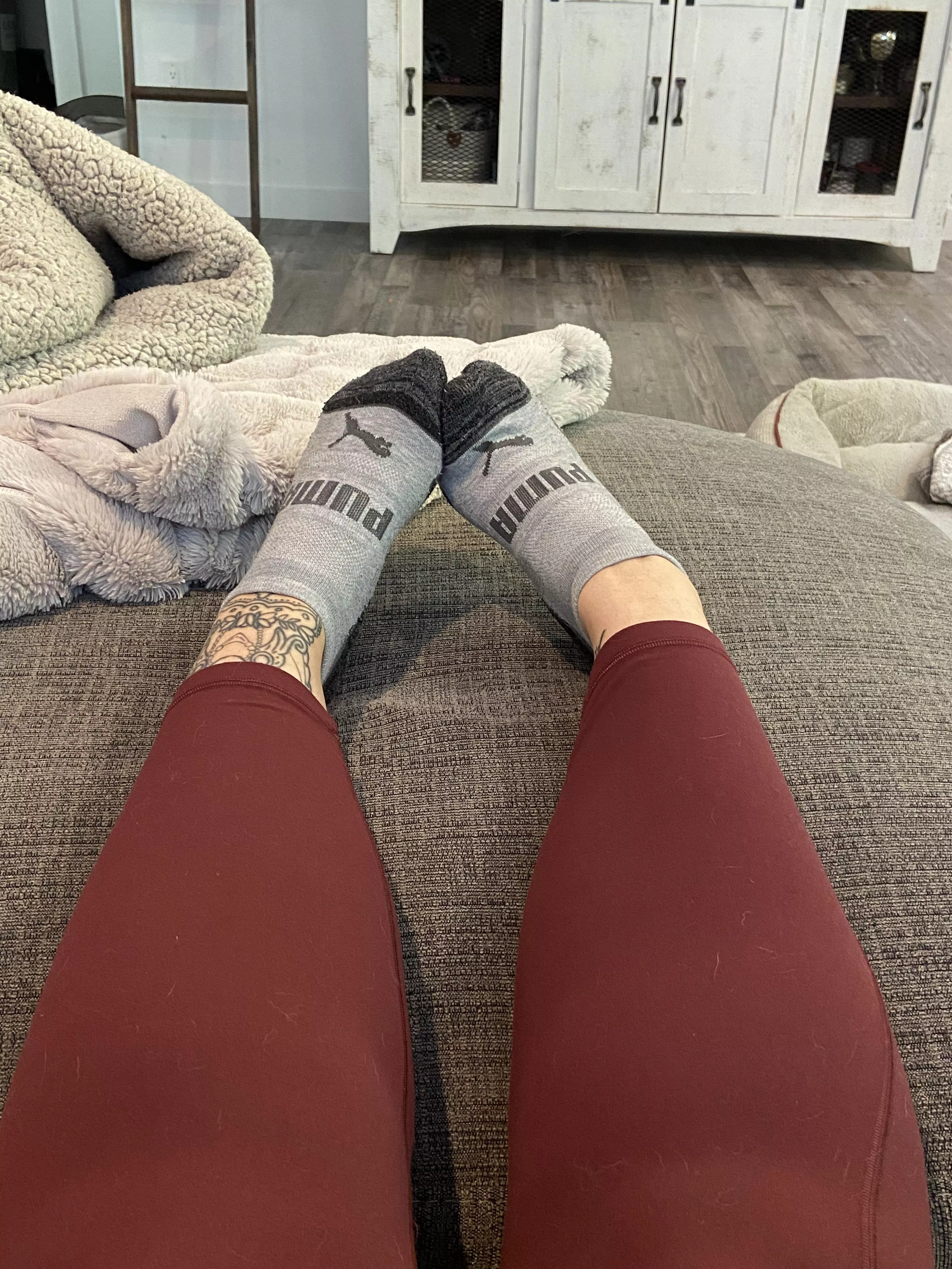 Puma socks are my fav for work😈 real sweaty 😛 posted by killerfeetxo