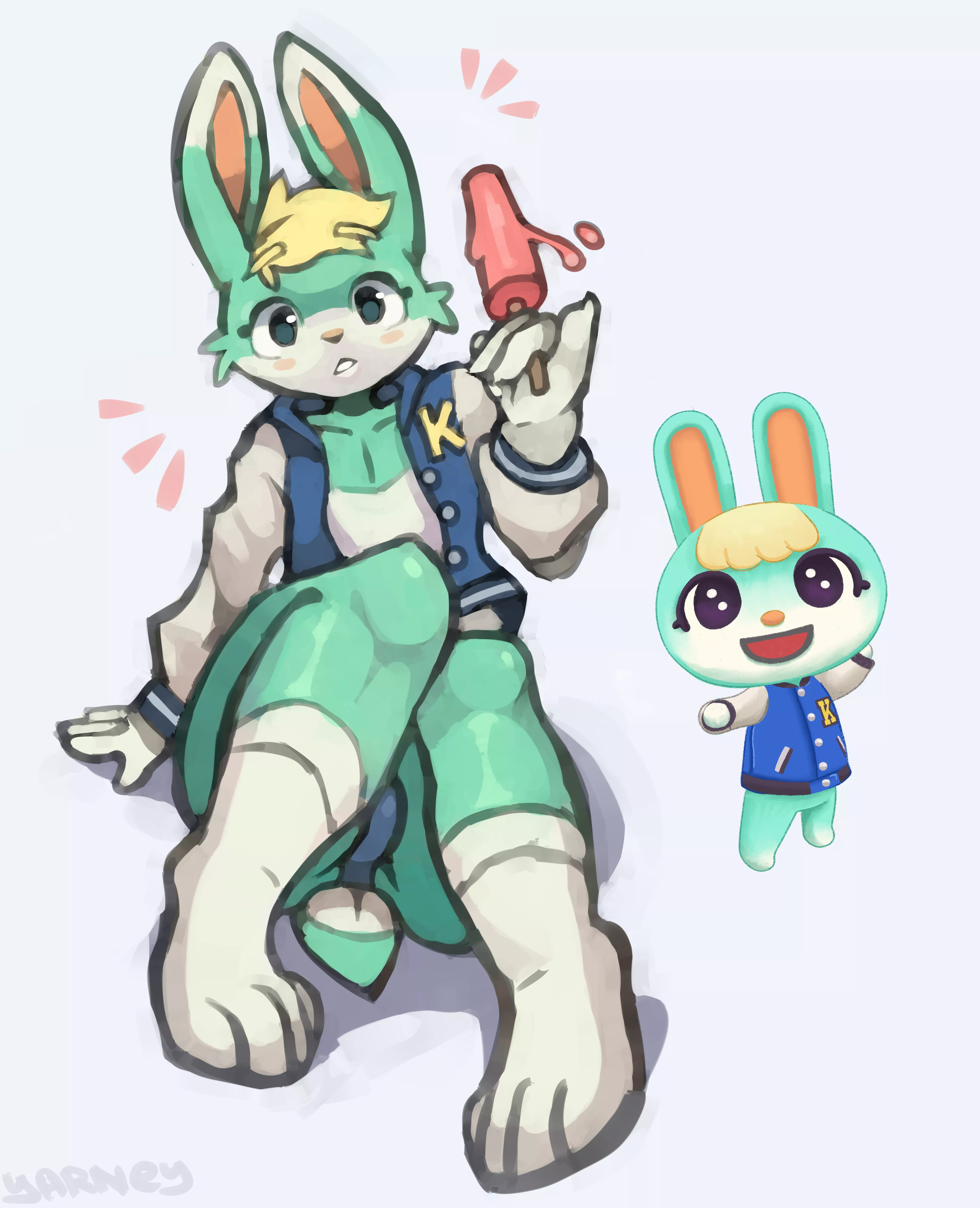 [Q] Mint bunny ~ [ Art of me. Twitter: @ArtYarney ] posted by Yarn3y