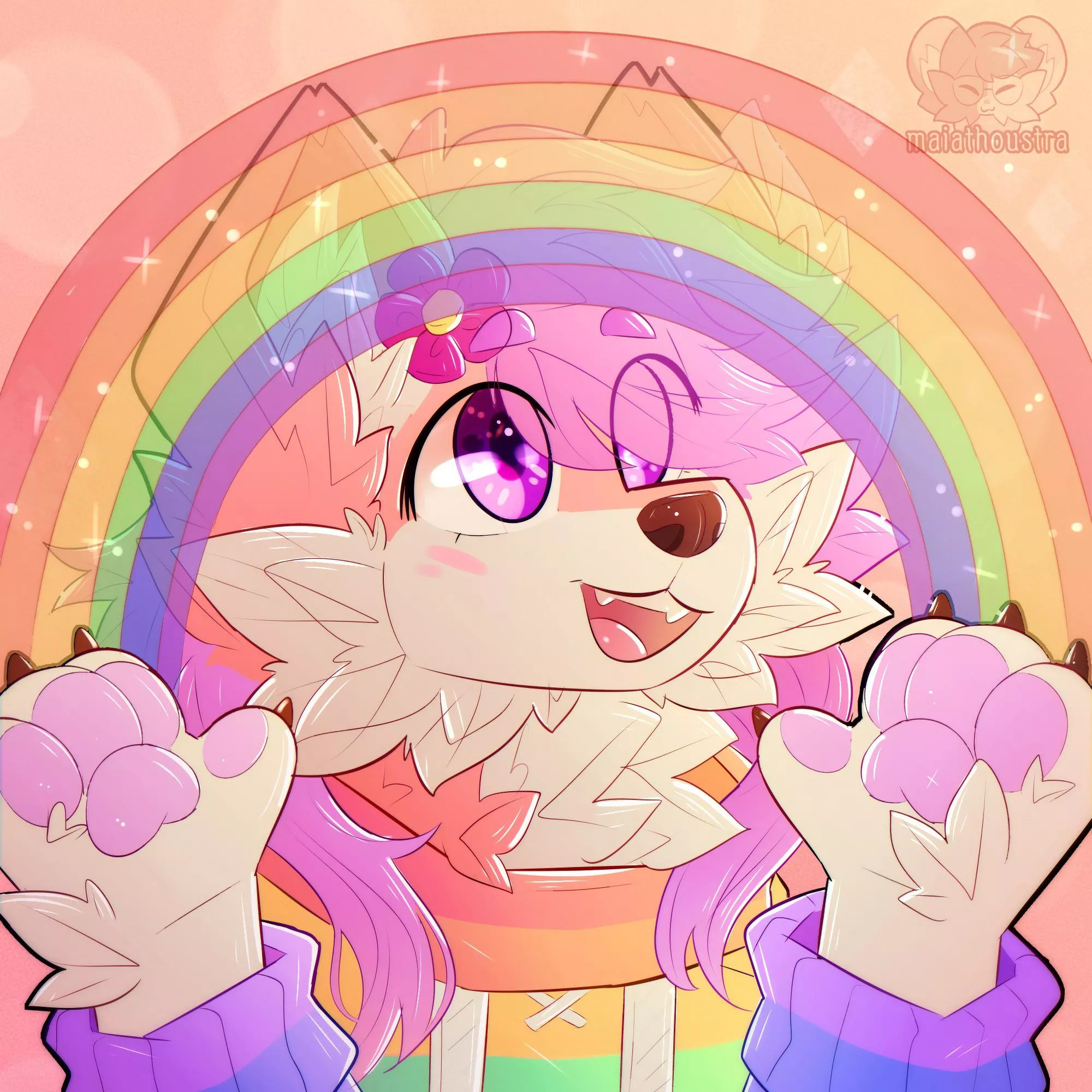 Rainbow ~ YCH for PrincessCier, art by me @maiathoustra posted by maiathoustra