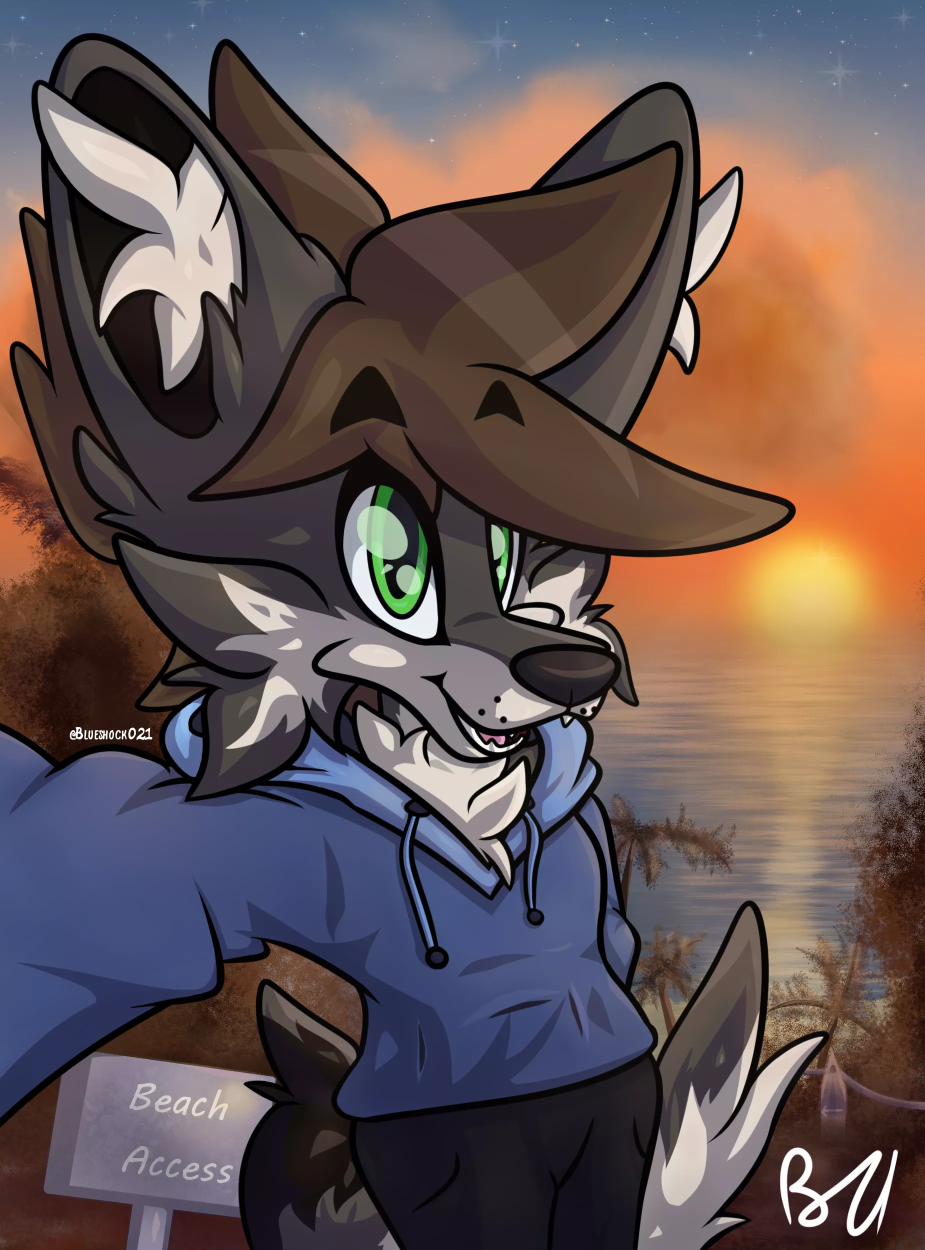 Selfie at Sunset! (Art by me) posted by Blueshock21