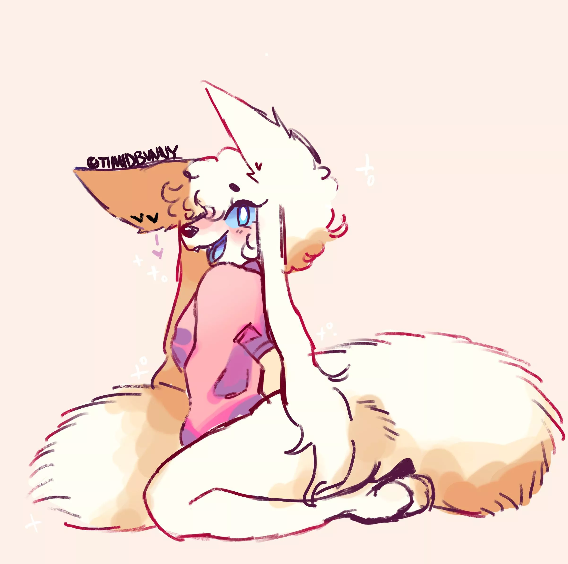 she sitto foxo (Art by me @TIMIDBVNNY) posted by Timidbvvnny