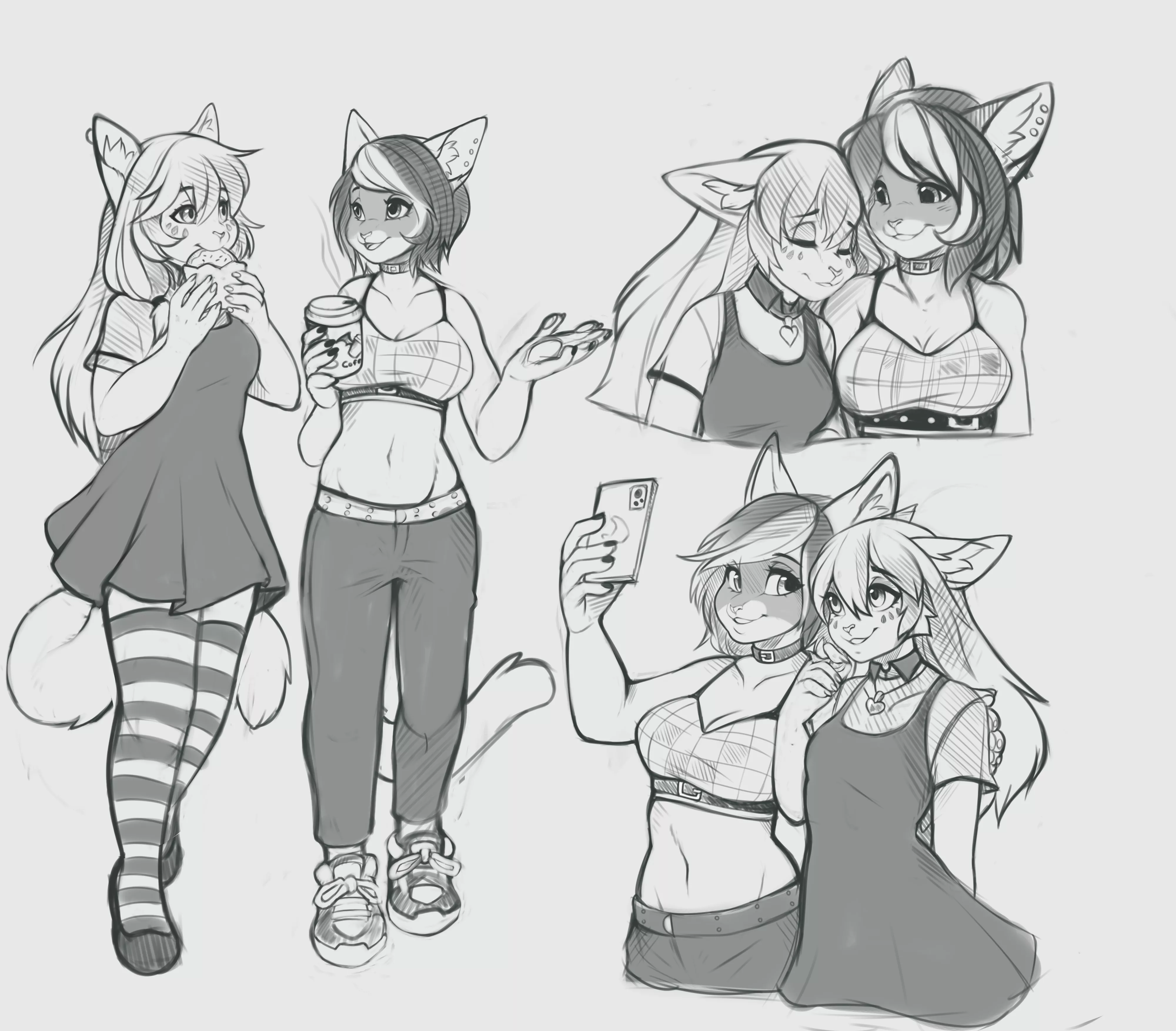 Sketch page commission for Maysparkz (Art by myself @morning_mocha on twitter) posted by morning_mocha