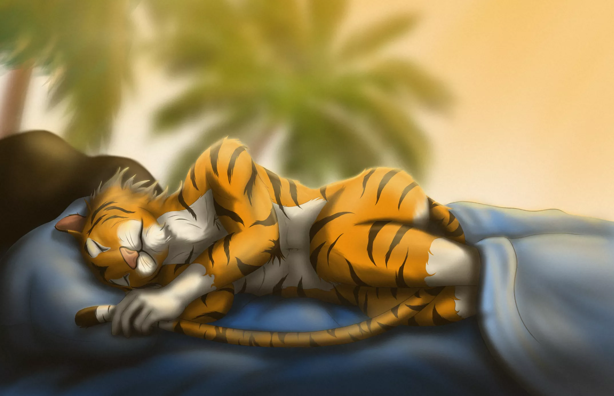 Sleeping Tiger, something something... (Art by Me) posted by Garrwolfdog