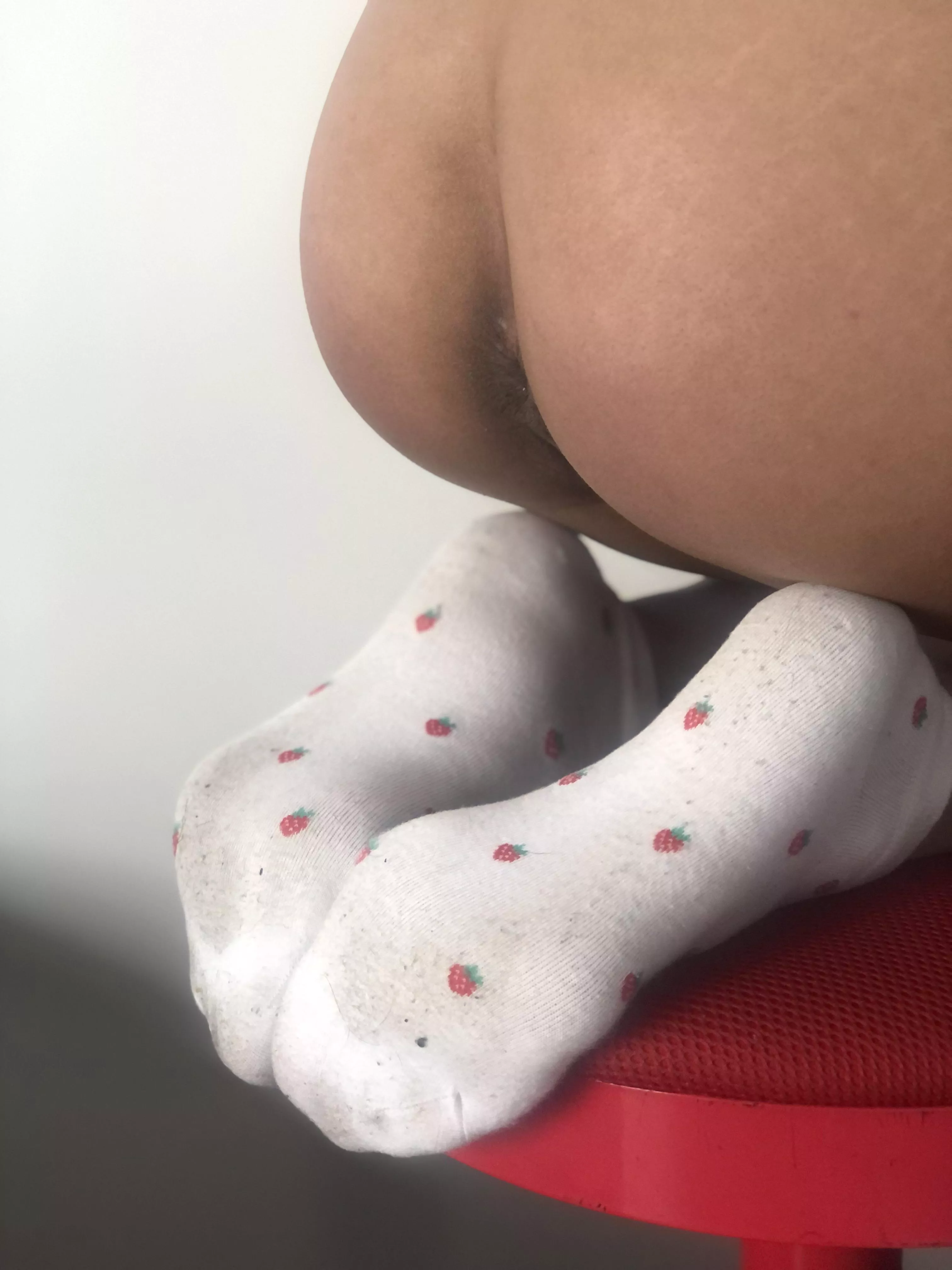 Sniff or lick first ? 😉🍓💦👅🐽 posted by Naughty_Socks_Luvr