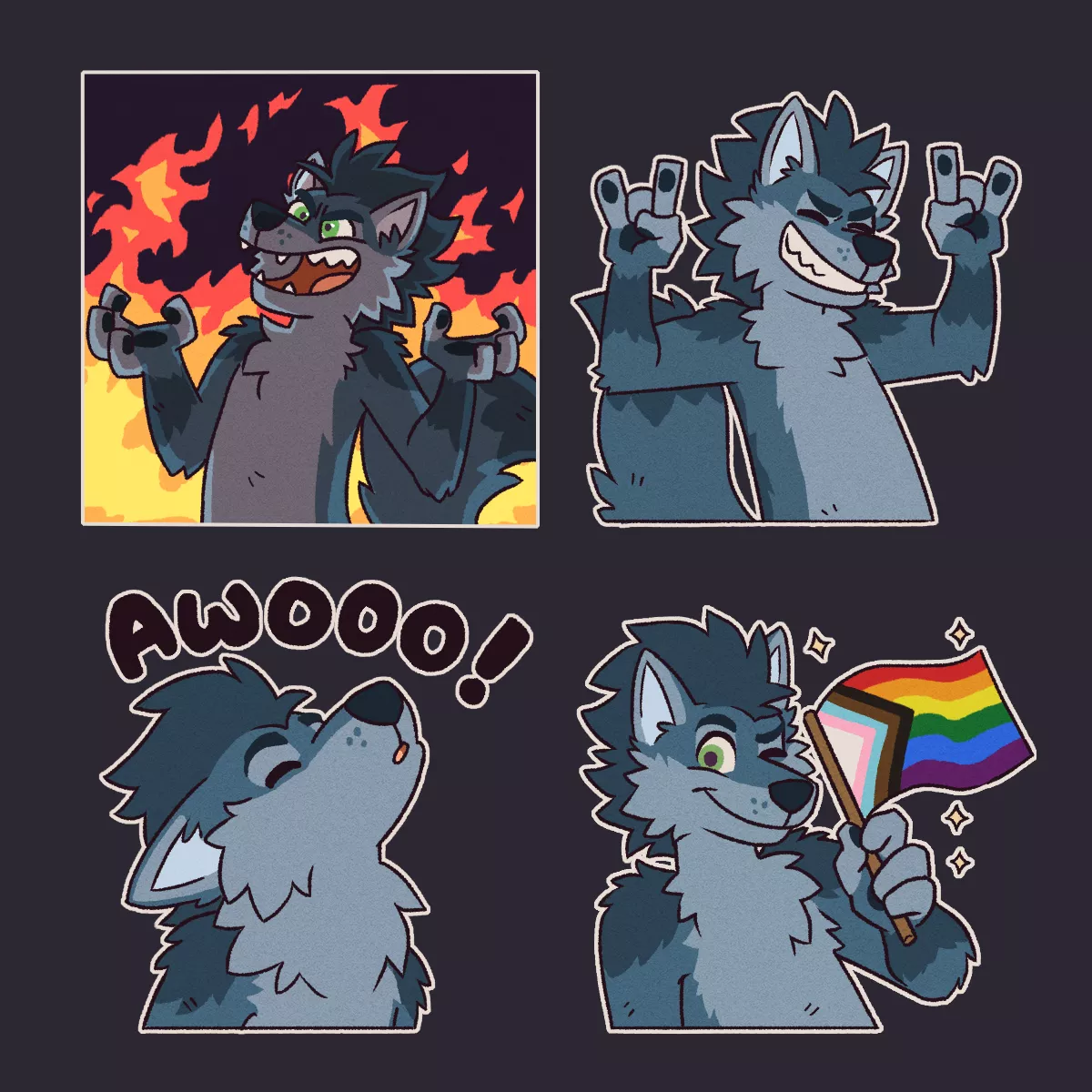 Some of the stickers I made for someone on Twitter UwU (art by me @_capycorn) posted by _capycorn