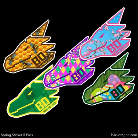 Spring Sticker 5-Pack | Bad Dragon - Also now available. Don't forget your stickers if you want them! <3 (also Sveinn keychain it seems) posted by Katt_likes_BD