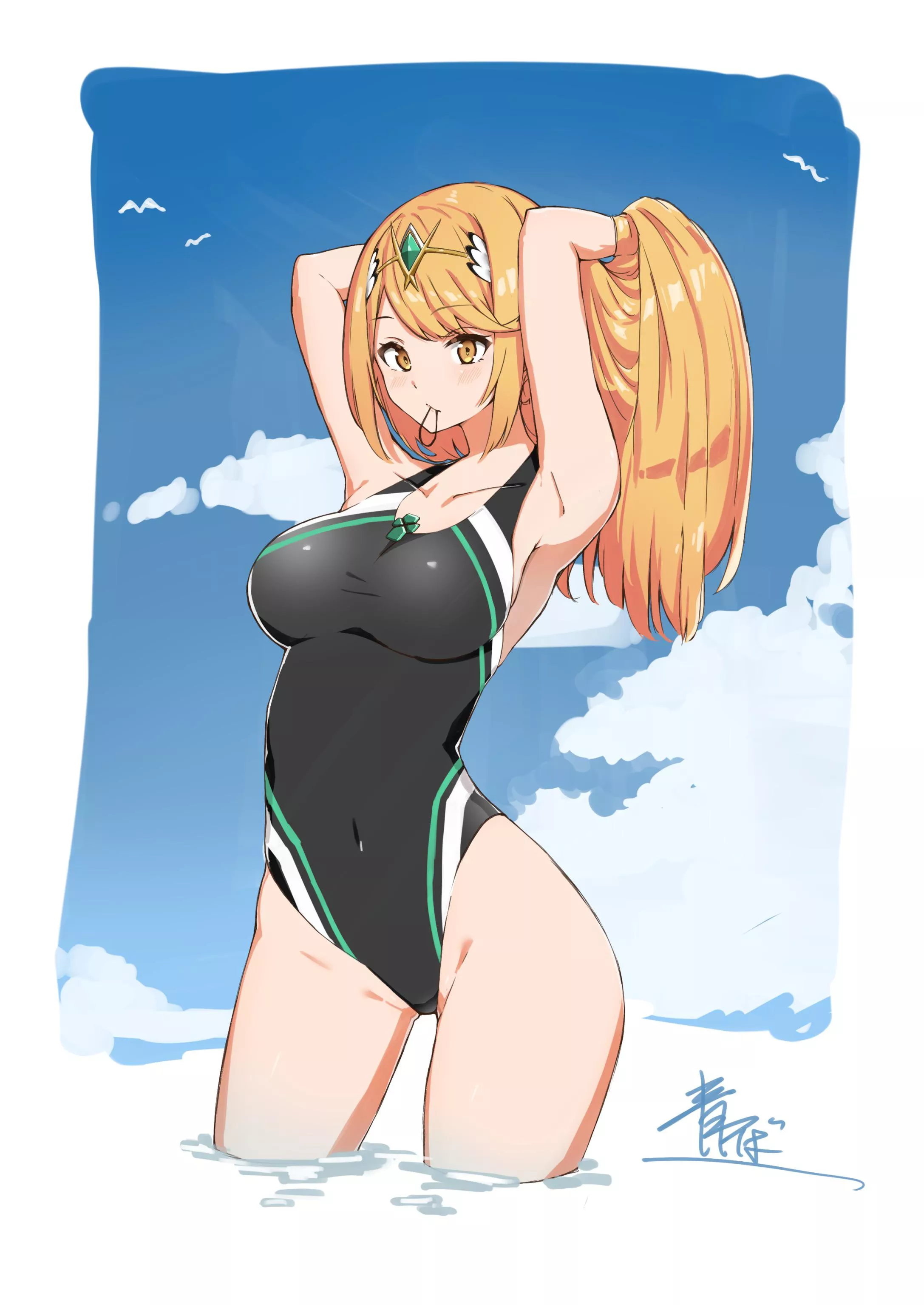 Swimsuit Mythra posted by SecretMystogan