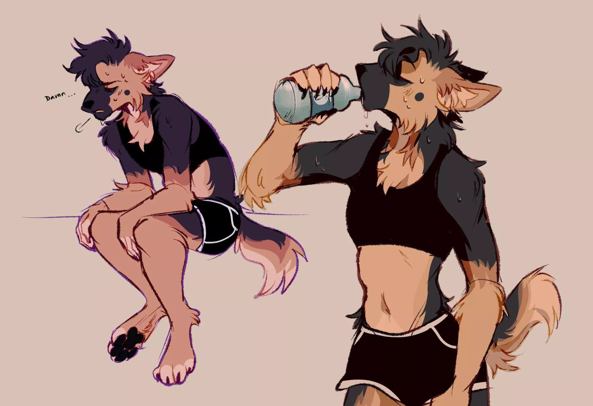 The dawg on his journey to get ripped>:D (art by me) posted by soureggu