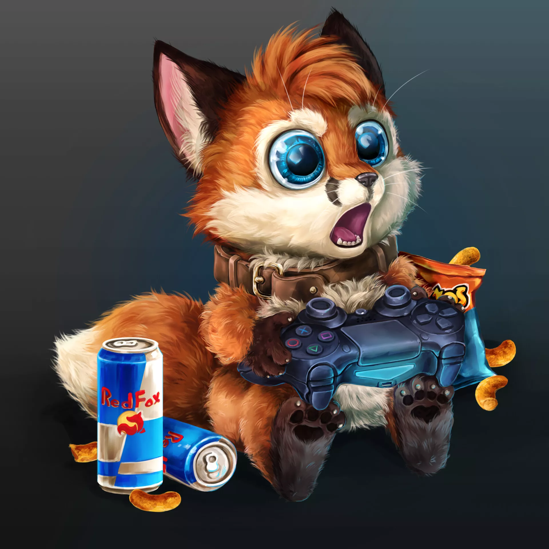 The Gamer Fox (art by me) posted by WolchyArt