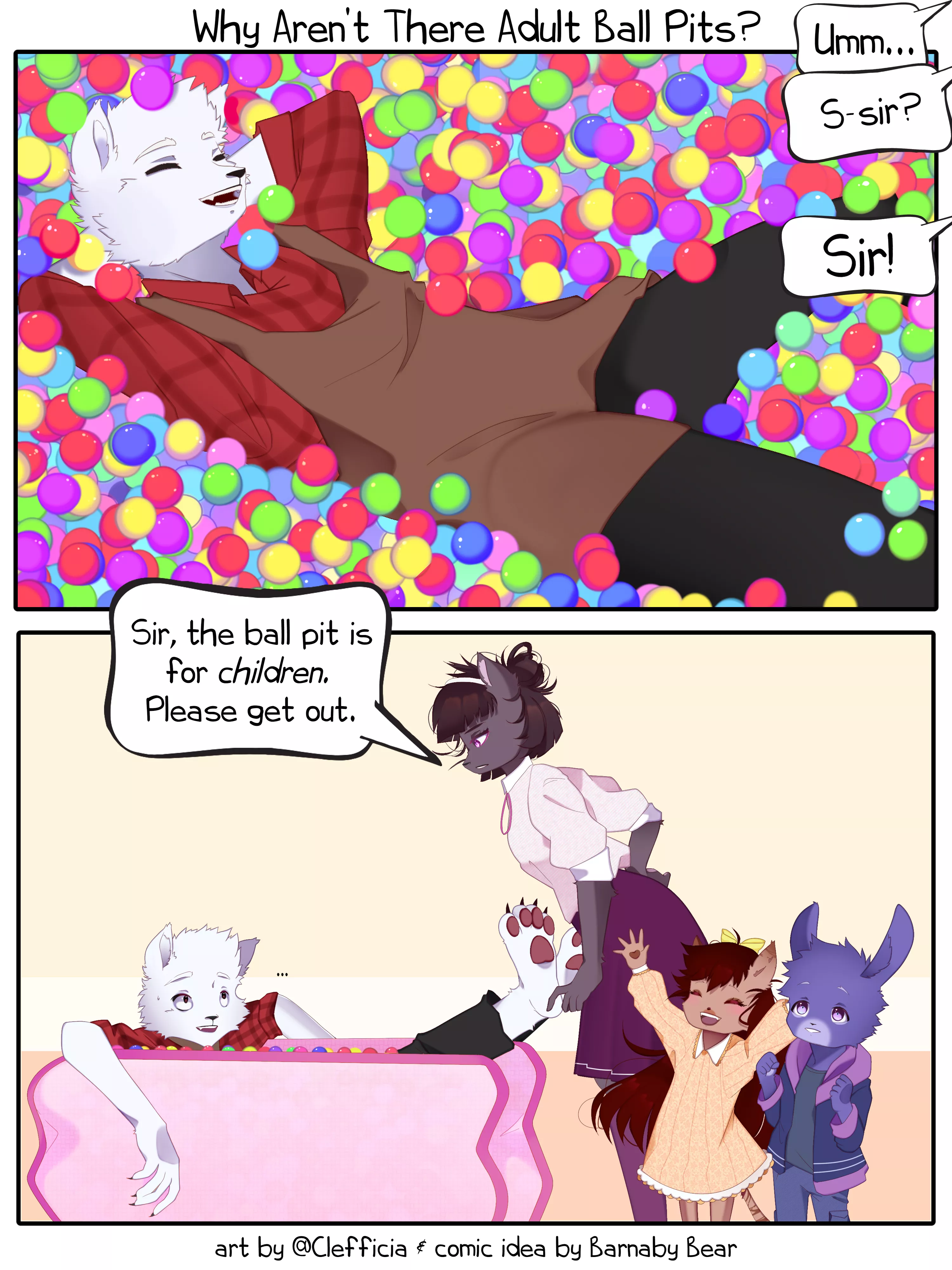 There's (Almost) No Adult Ball Pits - Art by @Clefficia for me posted by IAmBarnabyBear