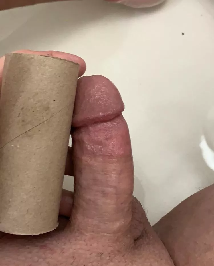 Toilet paper roll comparison. Send me a pic with you doing it and I will do a side by side comparison. Good luck. posted by Tank8869