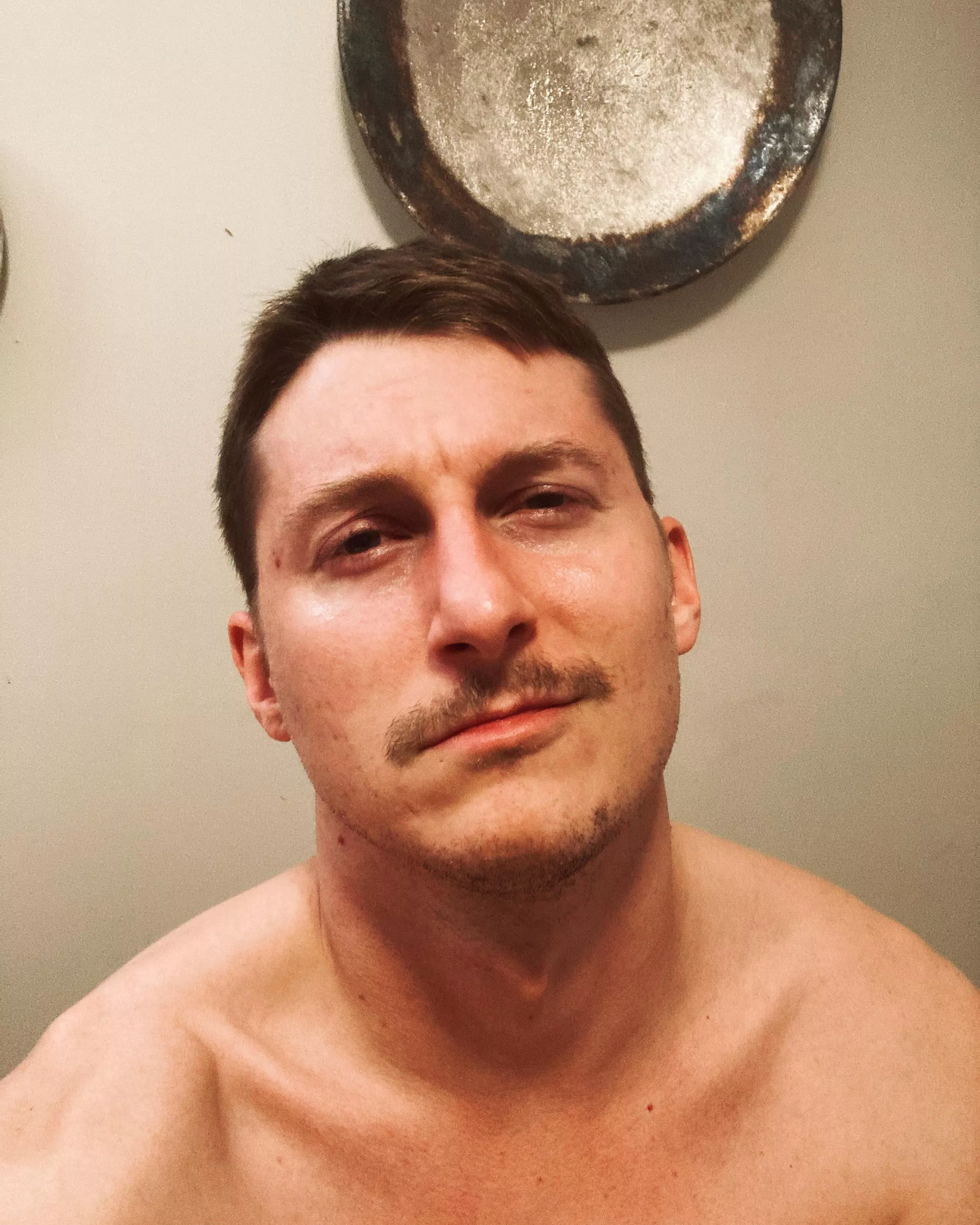 Trying out a mustache. Not sure how I feel about it. posted by boomboomzoomz