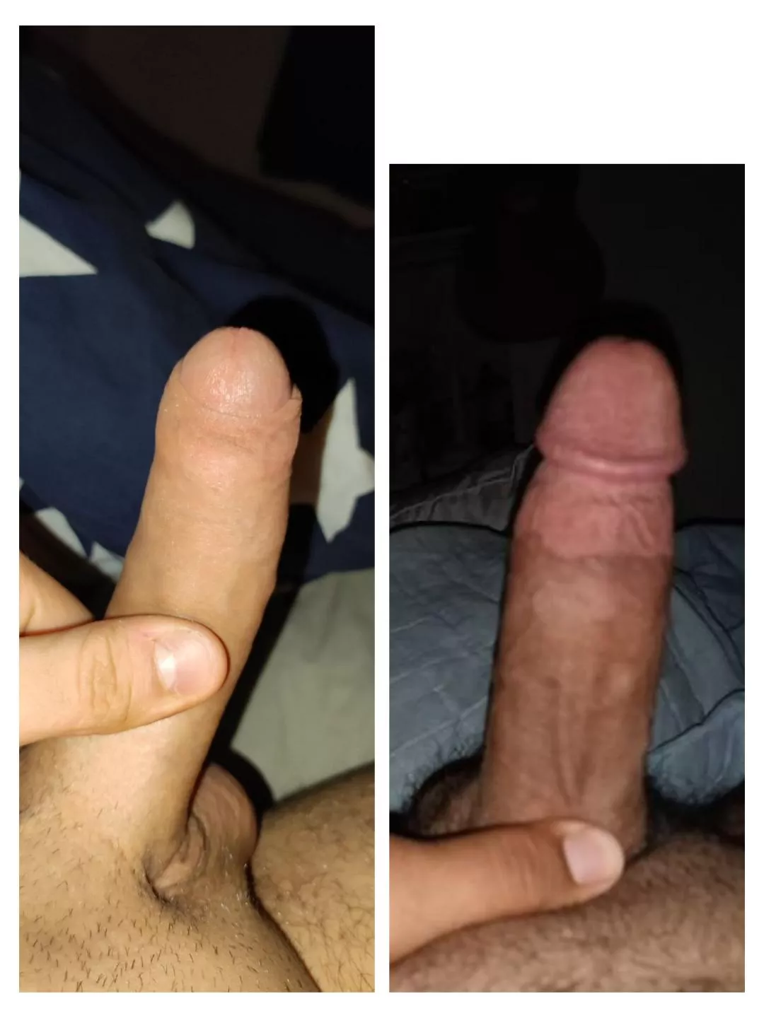 u/peanutbuttrrjelly and I comparing. he's nine years younger but we're the same length ðŸ˜…ðŸ˜‚. kik: socalman12 to compare posted by throwawayfreak227