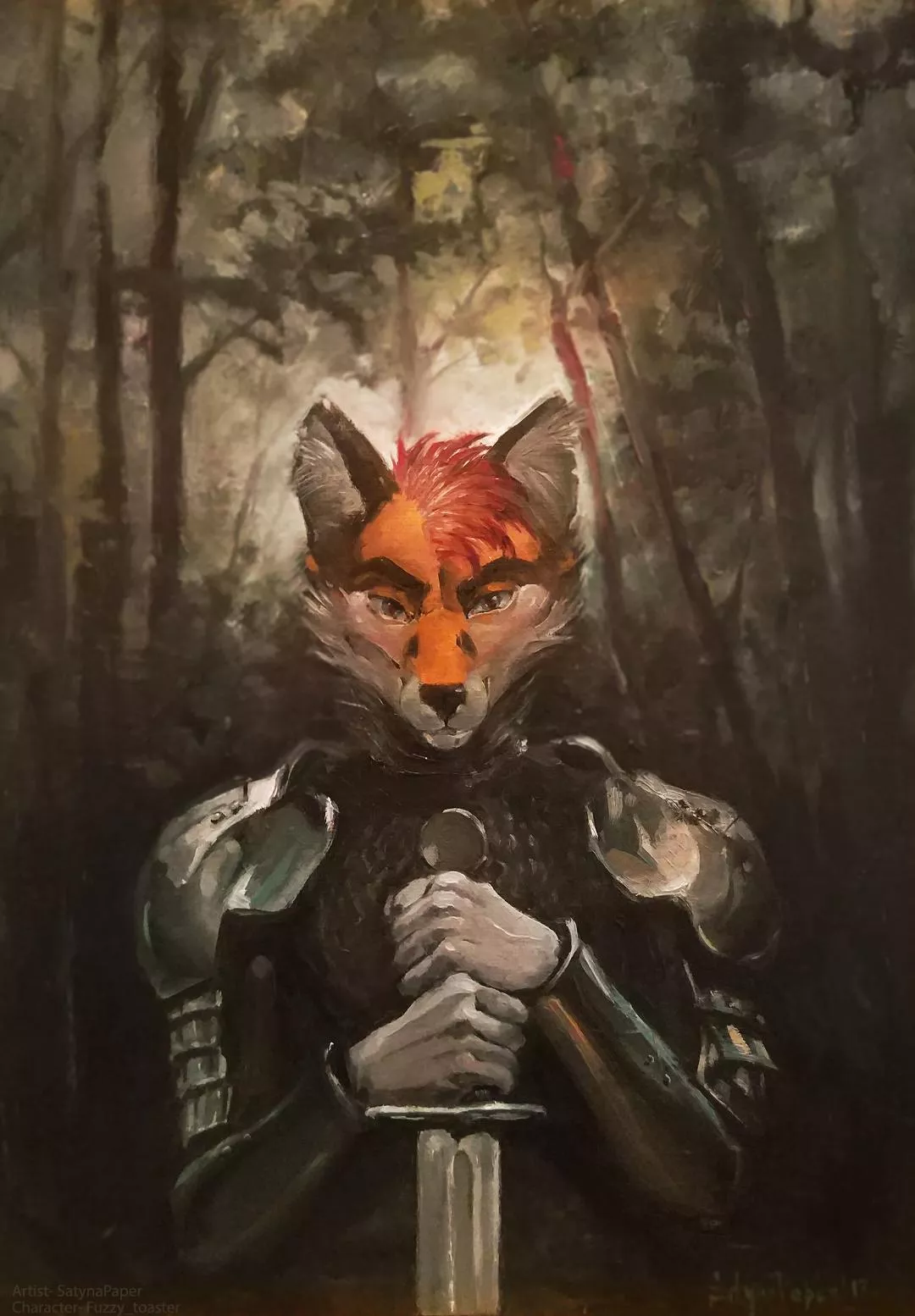 Warrior. Oil painting. (art by me) posted by SatynaPaper