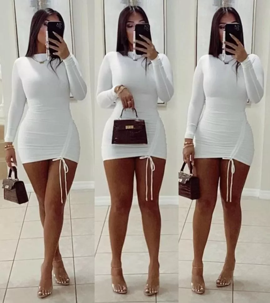 White dress, clear heels posted by shoveupurownassgames