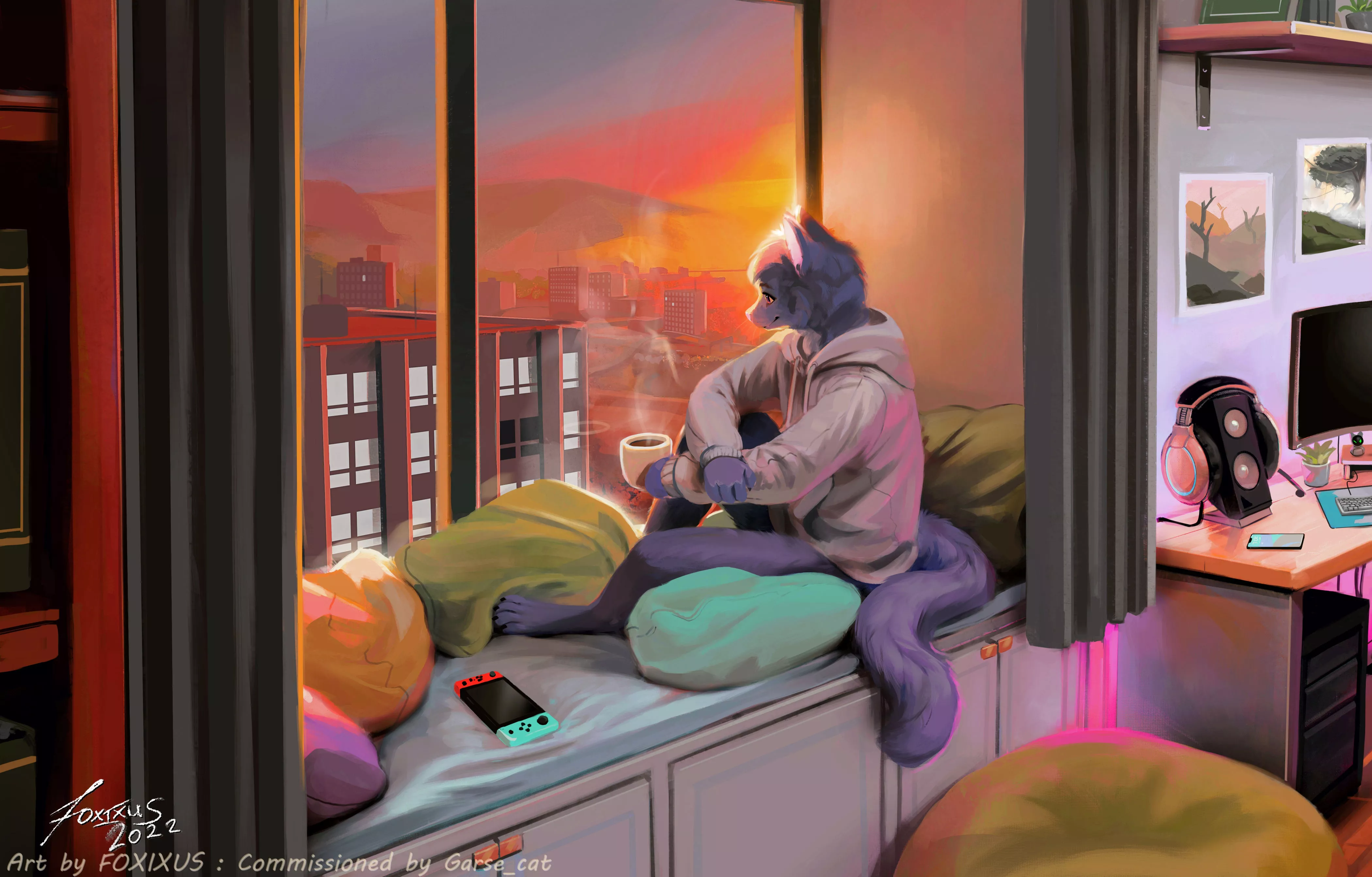 Window Scenery 🌇 (art by me, FoxixusArt on twitter) posted by FOXiXUS