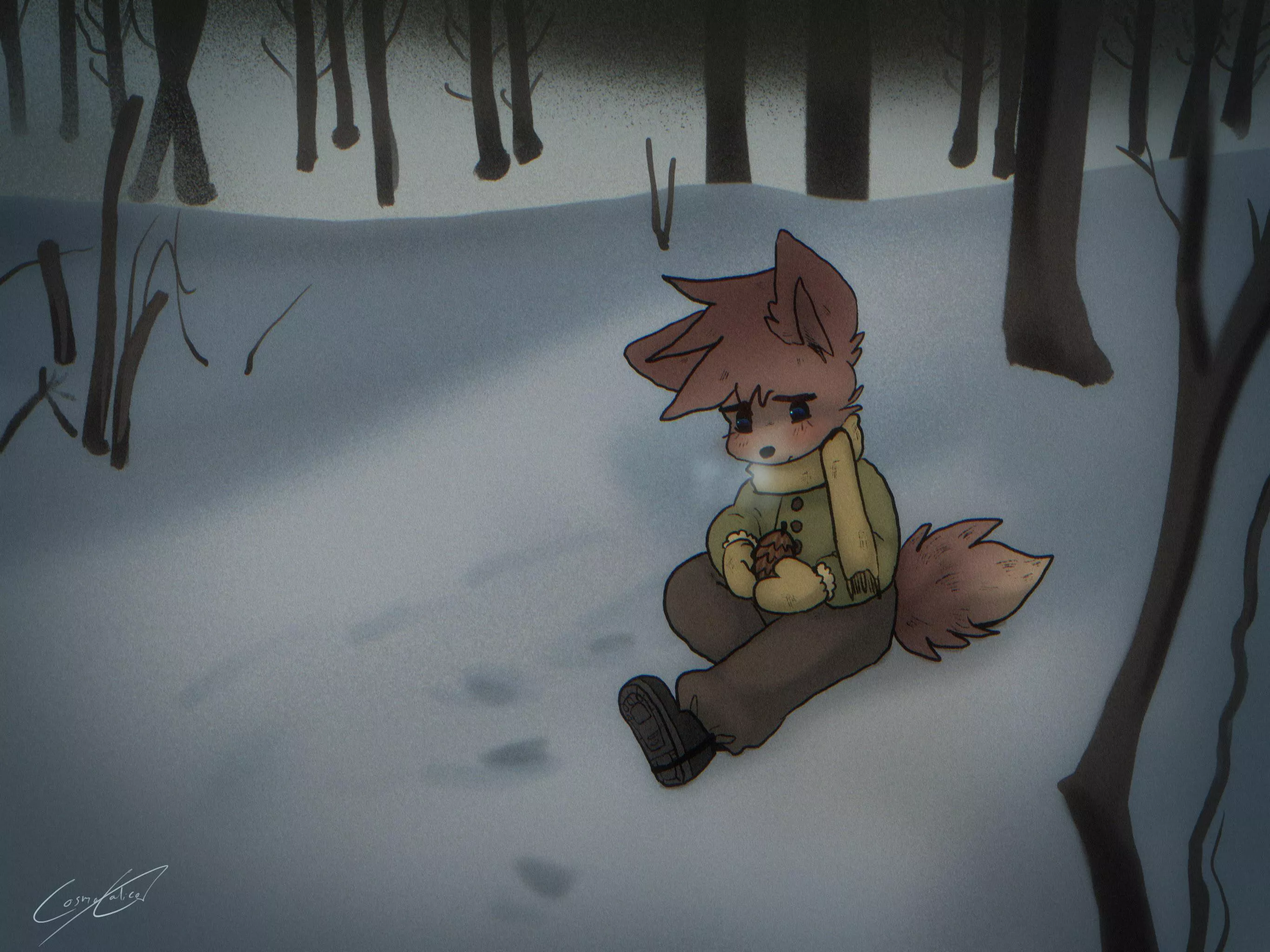 Winter Solemn (Art by me, @CosmoCalicoArt) posted by CosmoCalicoArt