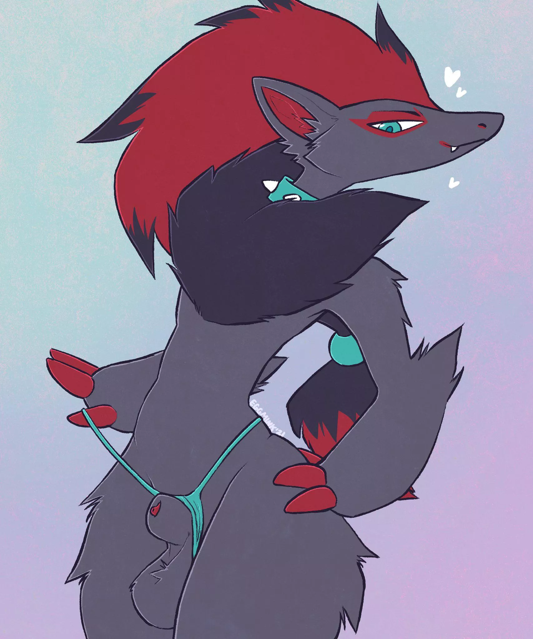 Zoroark femboy (eggmink) posted by ThePinkMienshao