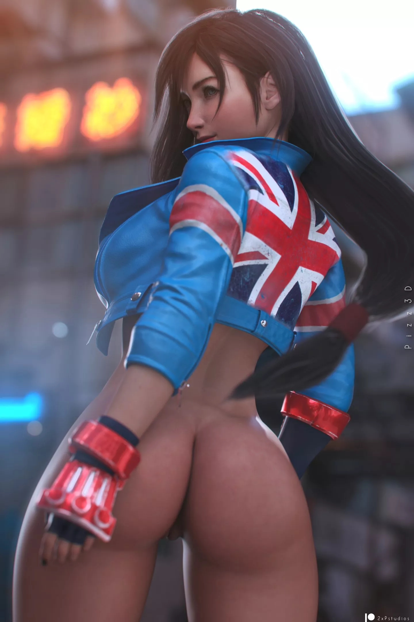 Tifa rocking Cammy's jacket (Pizz3D) posted by Kuro-Oji