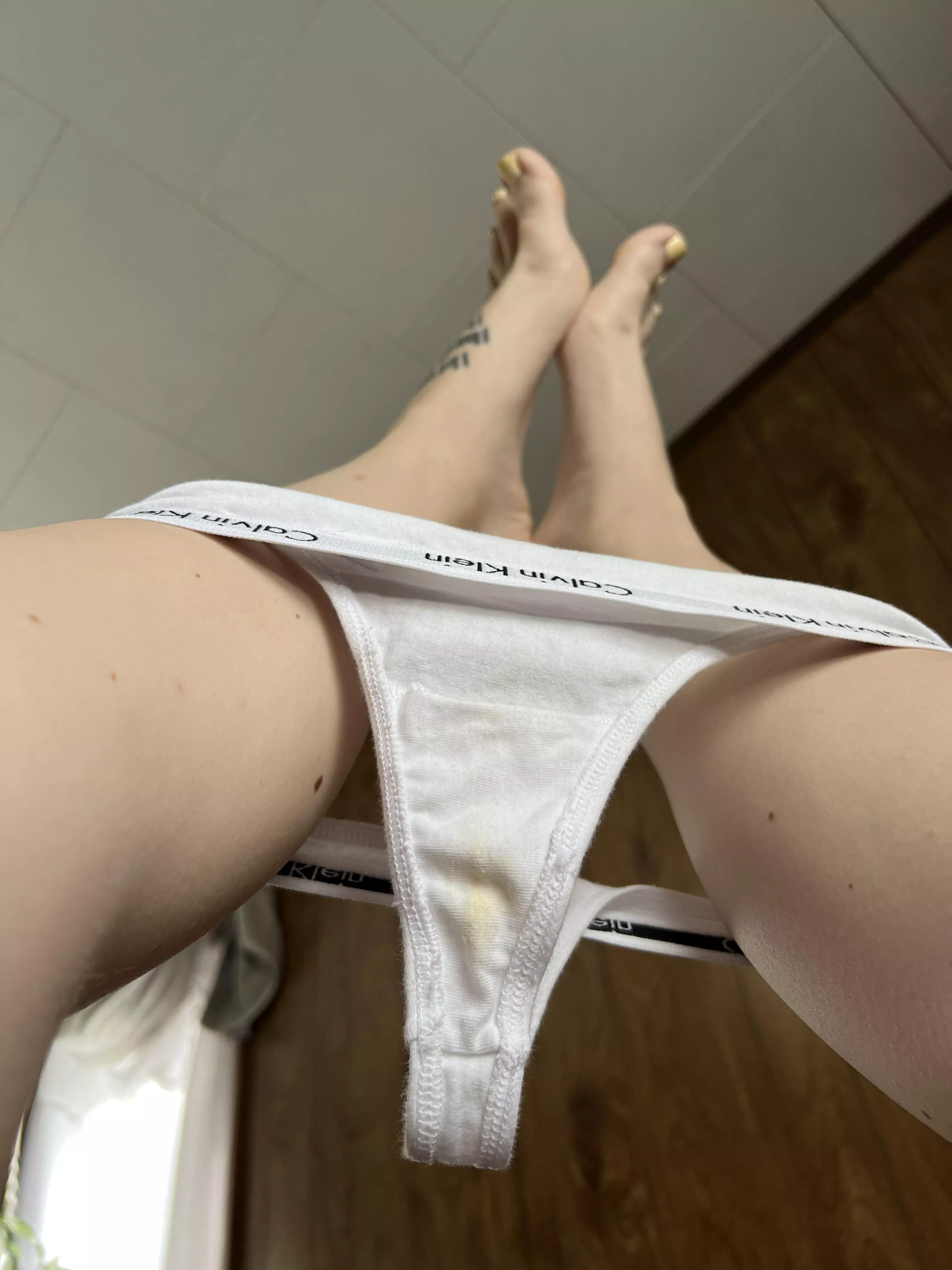 White Gusset Turning Yellow In My Dirty White Calvin Klein Thong posted by Hopeful-Plan-5386