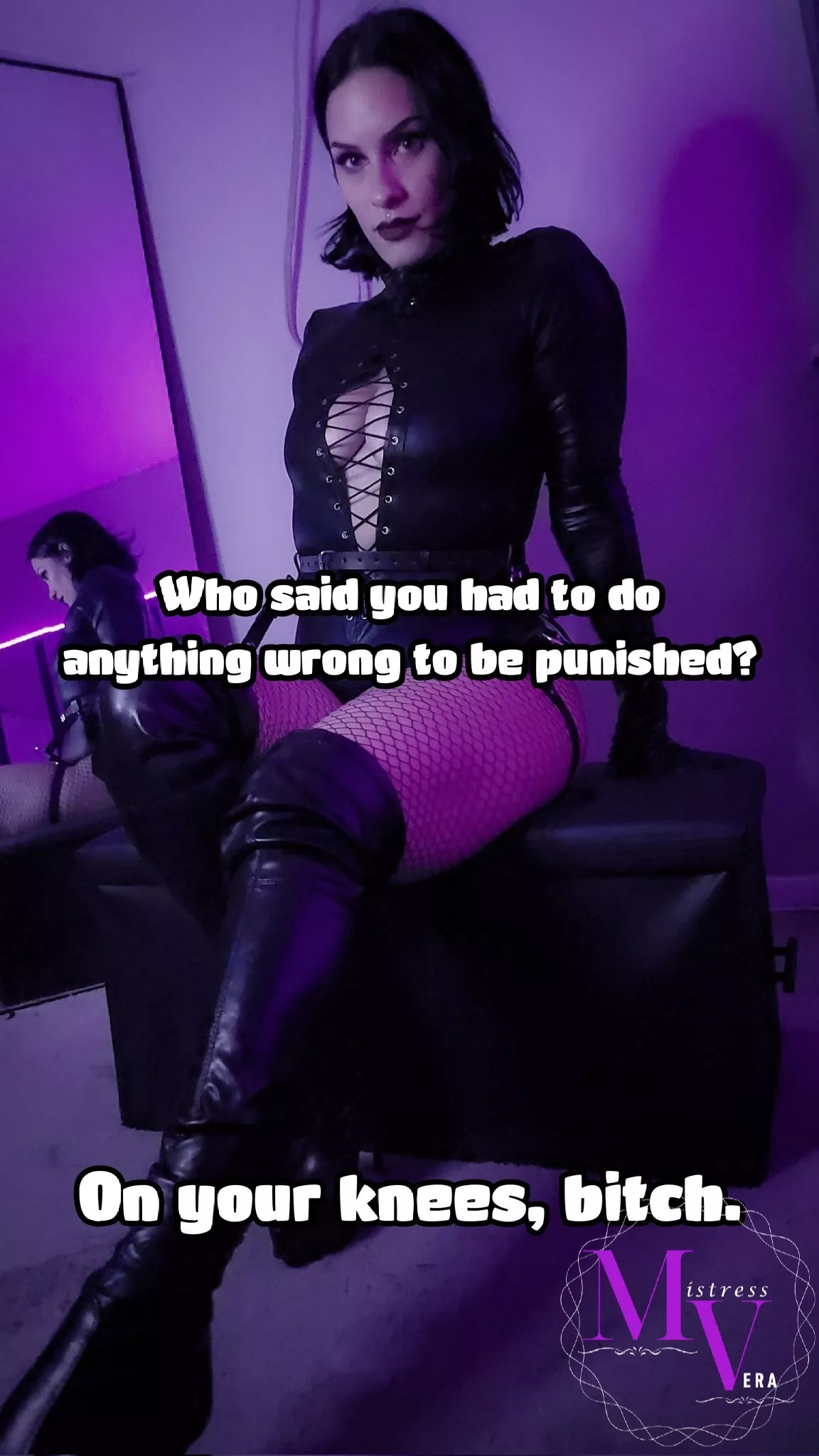 I decide when you suffer. posted by MistressVeraOfficial