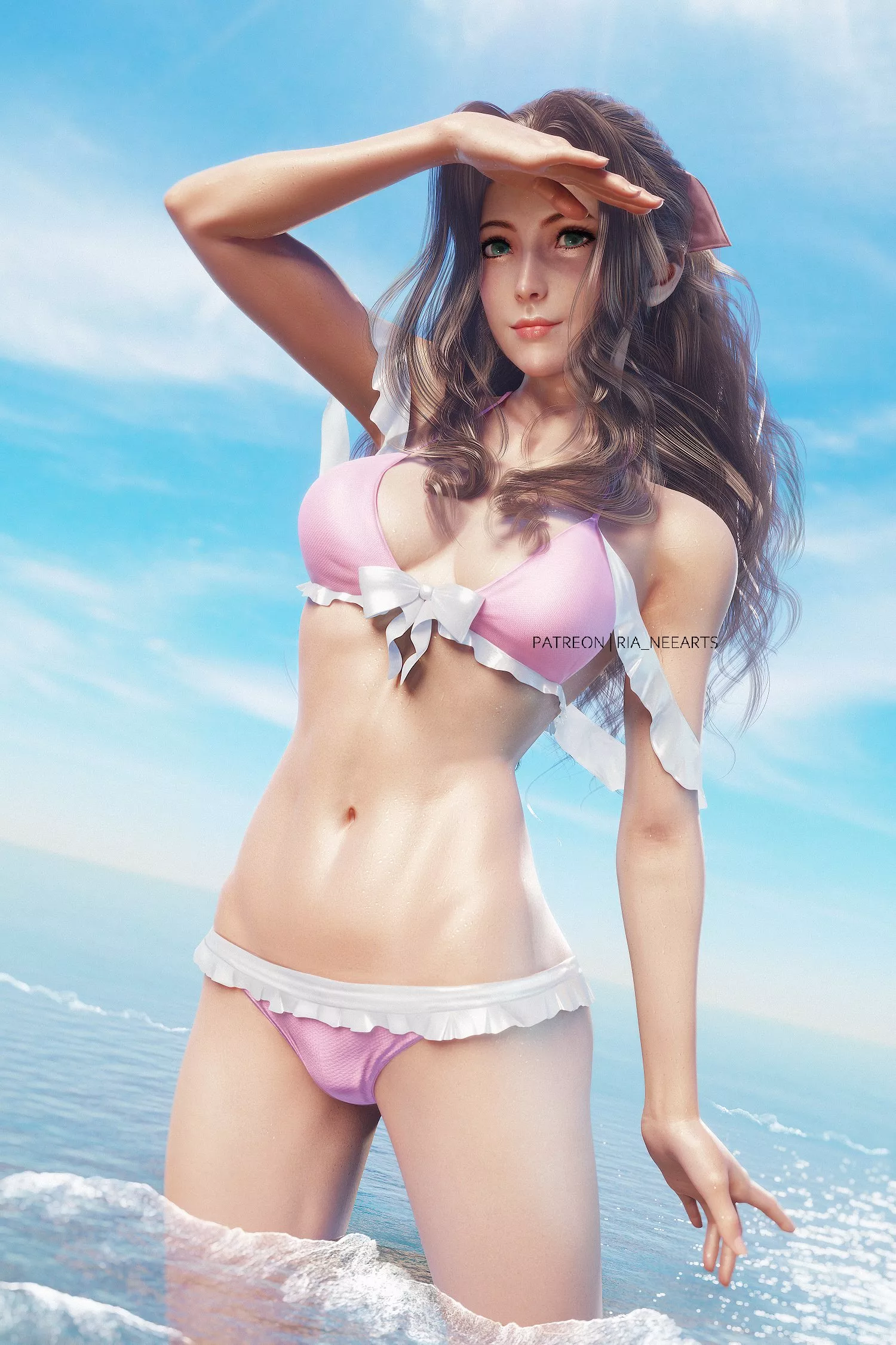 Aerith at the beach (Ria) posted by Kuro-Oji