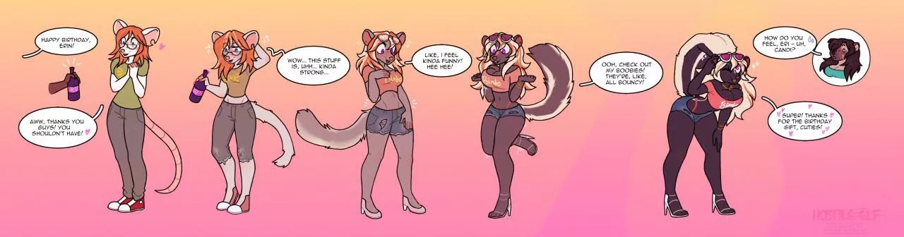 I know what I want for my birthday now~ (Hostile_elf) [Furry Bimbofication + Species Change] posted by Bisexual_InSecret428