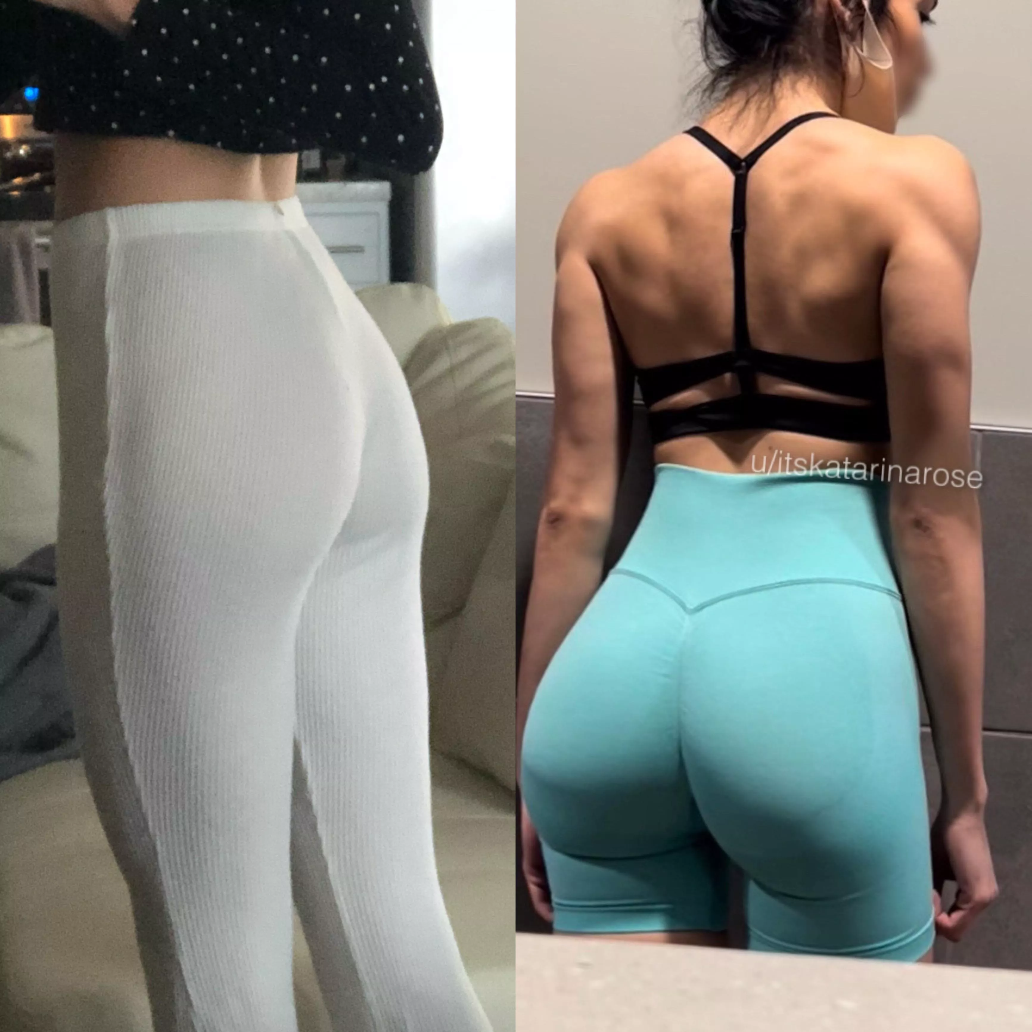 1 year glute progress 🤍 discipline is key 🙏🏼 posted by itskatarinarose