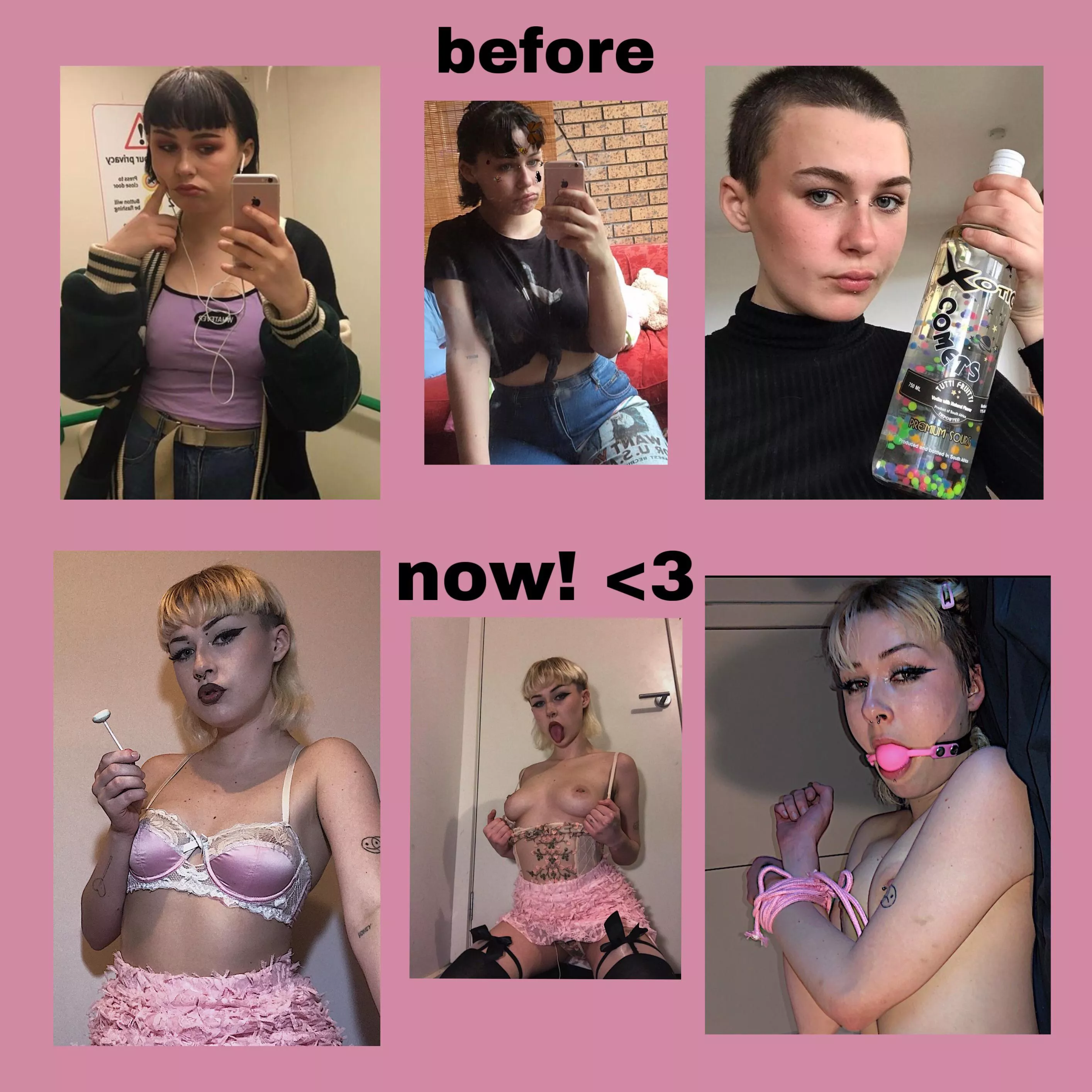 19yo and a baby bimbo 💞🎀 bc i know my true purpose in life! so here’s my transformation so far ☺️ would love to find mentors and support for my journey <3 what do you think of my progress so far? posted by UnderstandingNew976