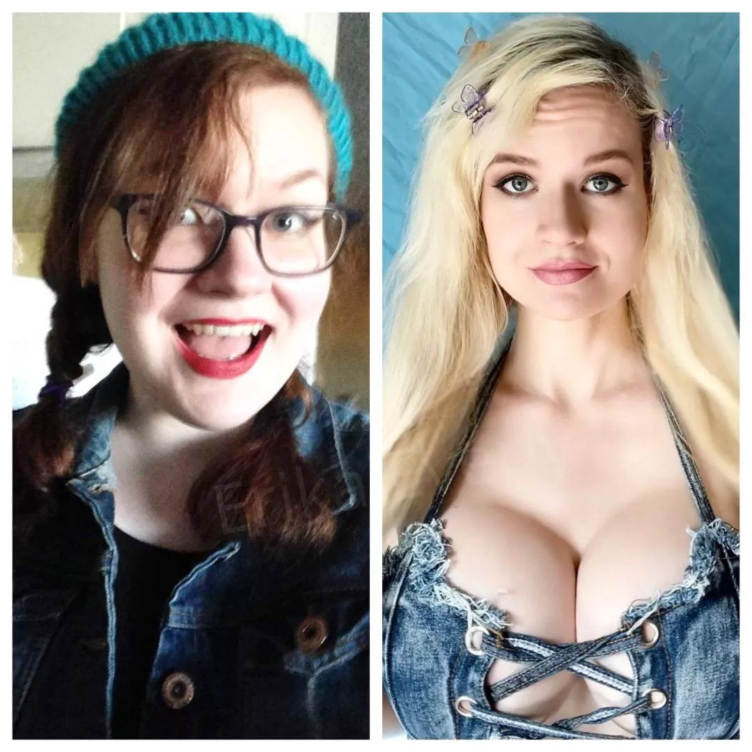 2016 vs 2021…I think I’ve made some fair bimbo progress! Still love those denim tops! [OC] posted by misserikaeverly