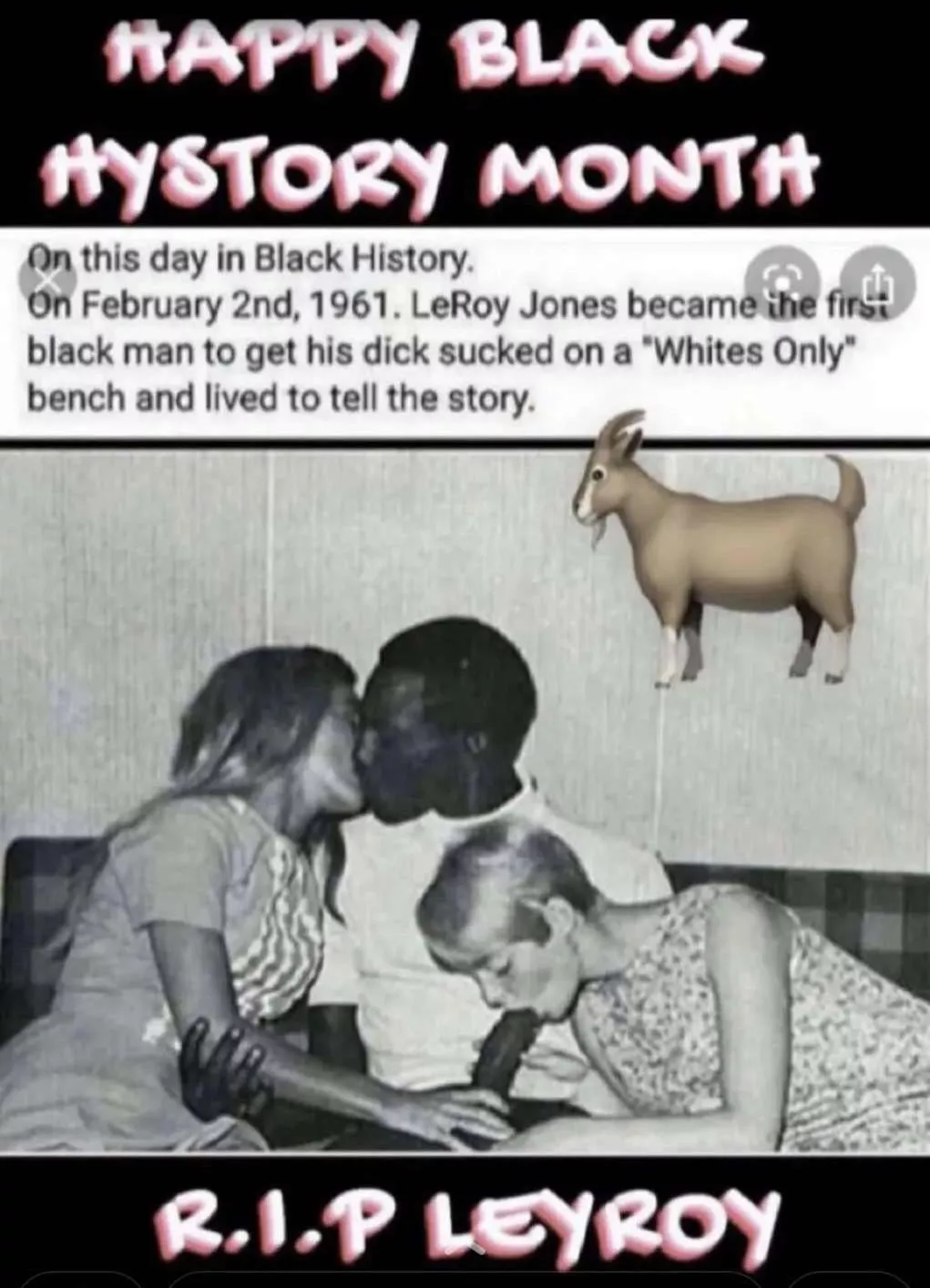 2/2/61 posted by BlackCumDumpster69